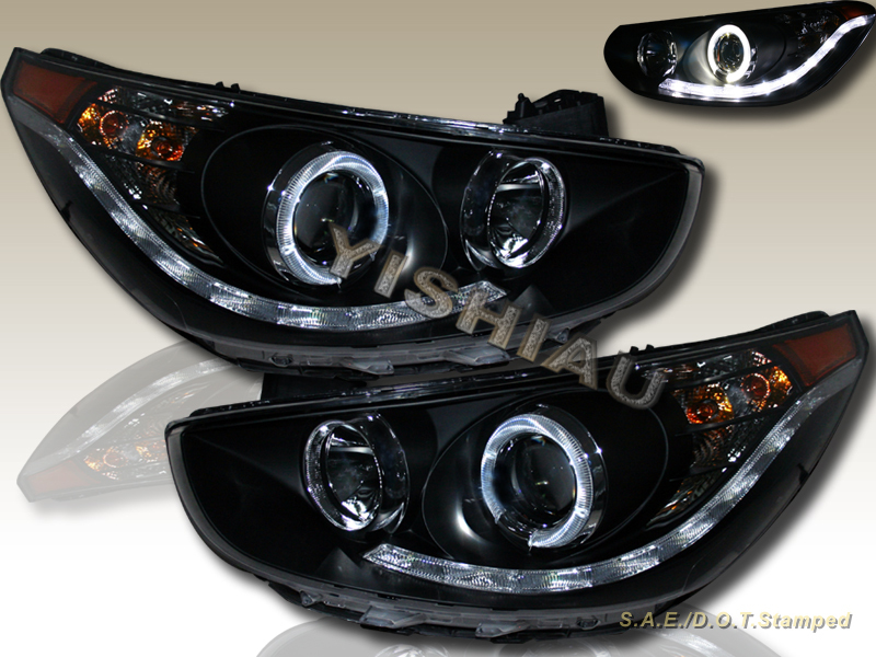 FOR 12-14 Accent 4D Sedan 5D Hatchback HALO Projector LED Headlights BLK FOR 12-14 Accent 4D Sedan 5D Hatchback HALO Projector LED Headlights BLK