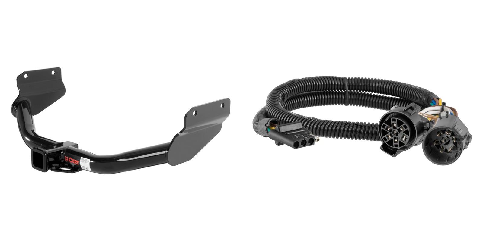 CURT Class 3 Trailer Hitch And 4-Way Flat Wiring Harness Fits USCAR 13182-55384
