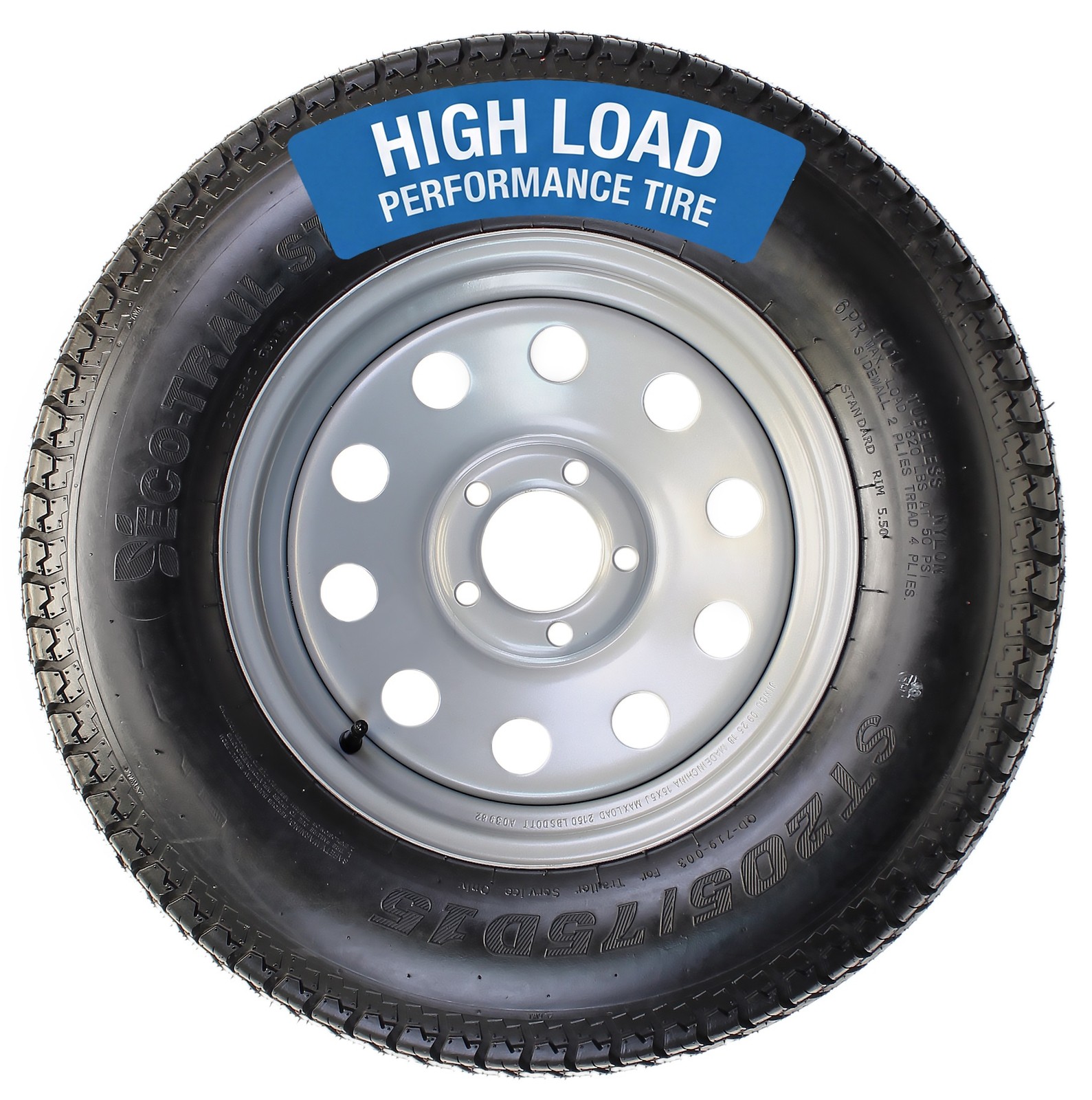 Trailer Tire Rim Assembly ST205/75D15 F78-15 LRC 5 Lug Silver Grey Modular Wheel Trailer Tire Rim Assembly ST205/75D15 F78-15 LRC 5 Lug Silver Grey Modular Wheel