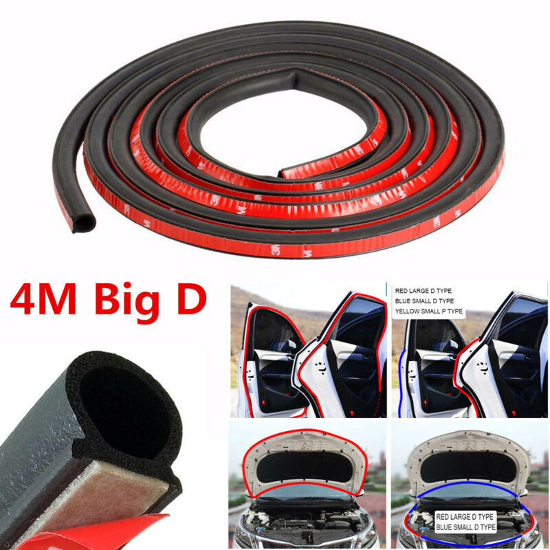 4M Big D Shape Car Door Edge Window Moulding Trim Rubber Seal Strip Weatherstrip
