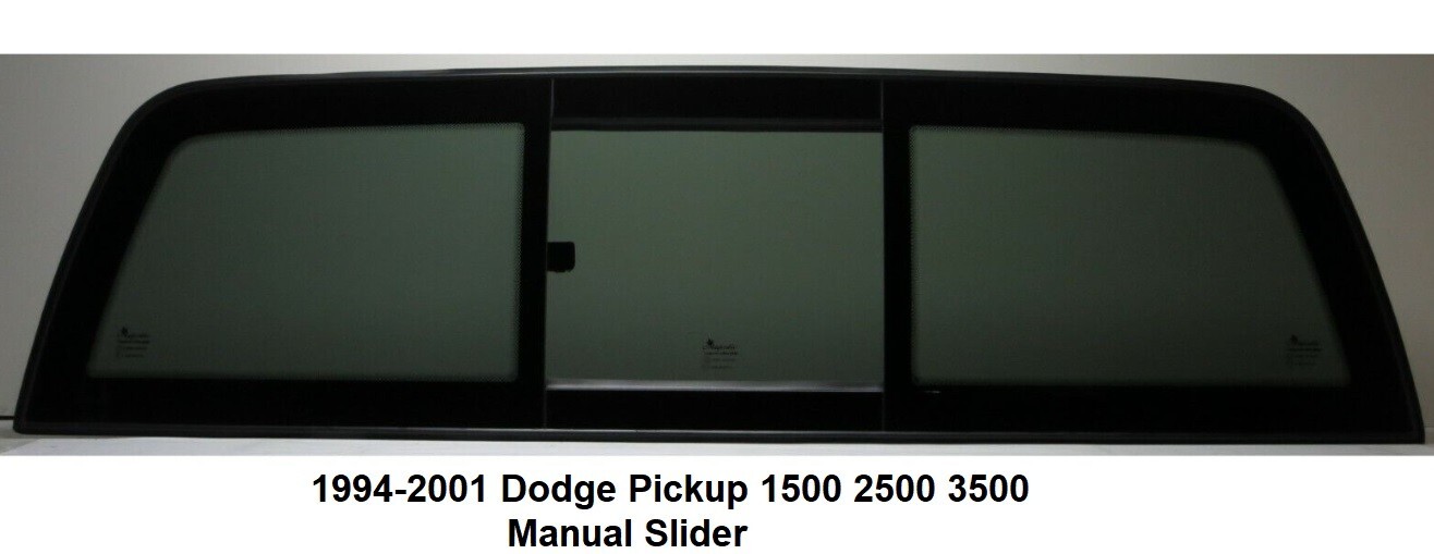 Fits 1994-2001 Dodge Pickup 1500 2500 3500 Manual Slider Back Glass Window Fits 1994-2001 Dodge Pickup 1500 2500 3500 Manual Slider Back Glass Window