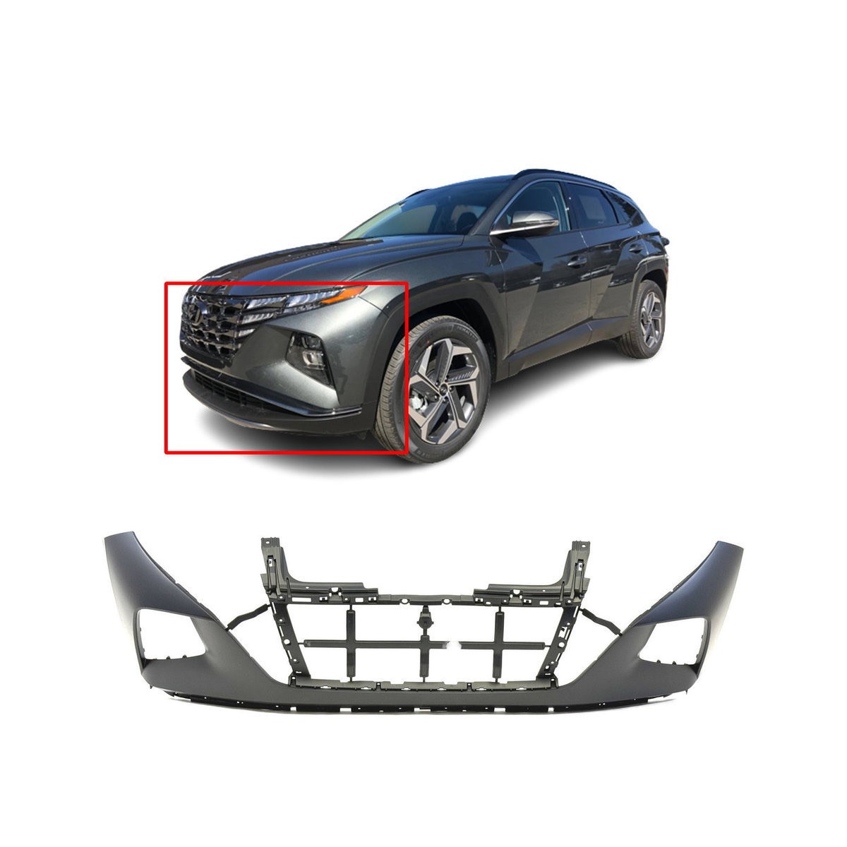 Bumper Cover For 2022-2023 Hyundai Tucson HY1014106 Front Upper Primed