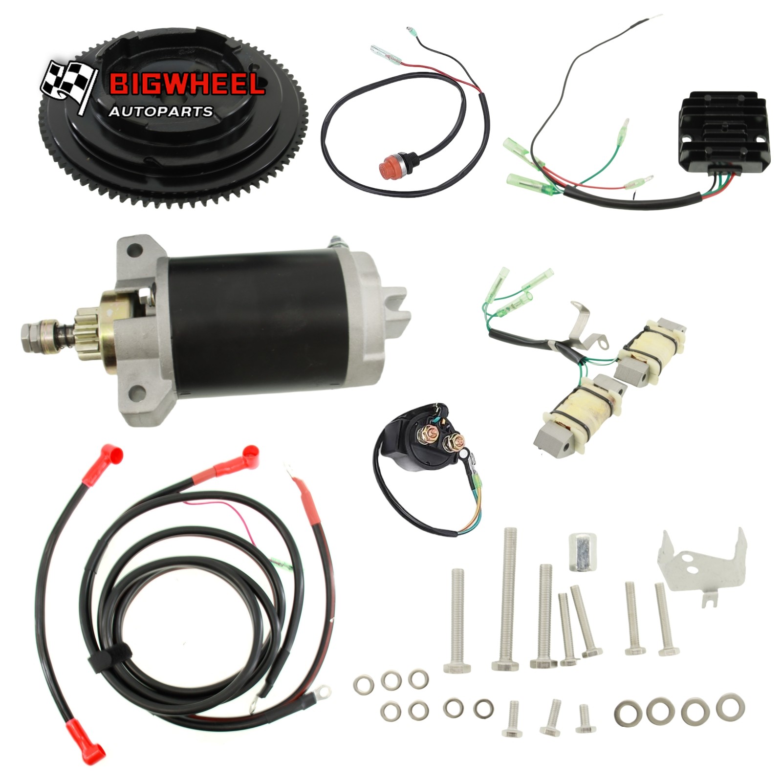 Electrical Start Conversion Kit For Yamaha 4T 15HP F15 Outboard 66M-85550-10 Electrical Start Conversion Kit For Yamaha 4T 15HP F15 Outboard 66M-85550-10