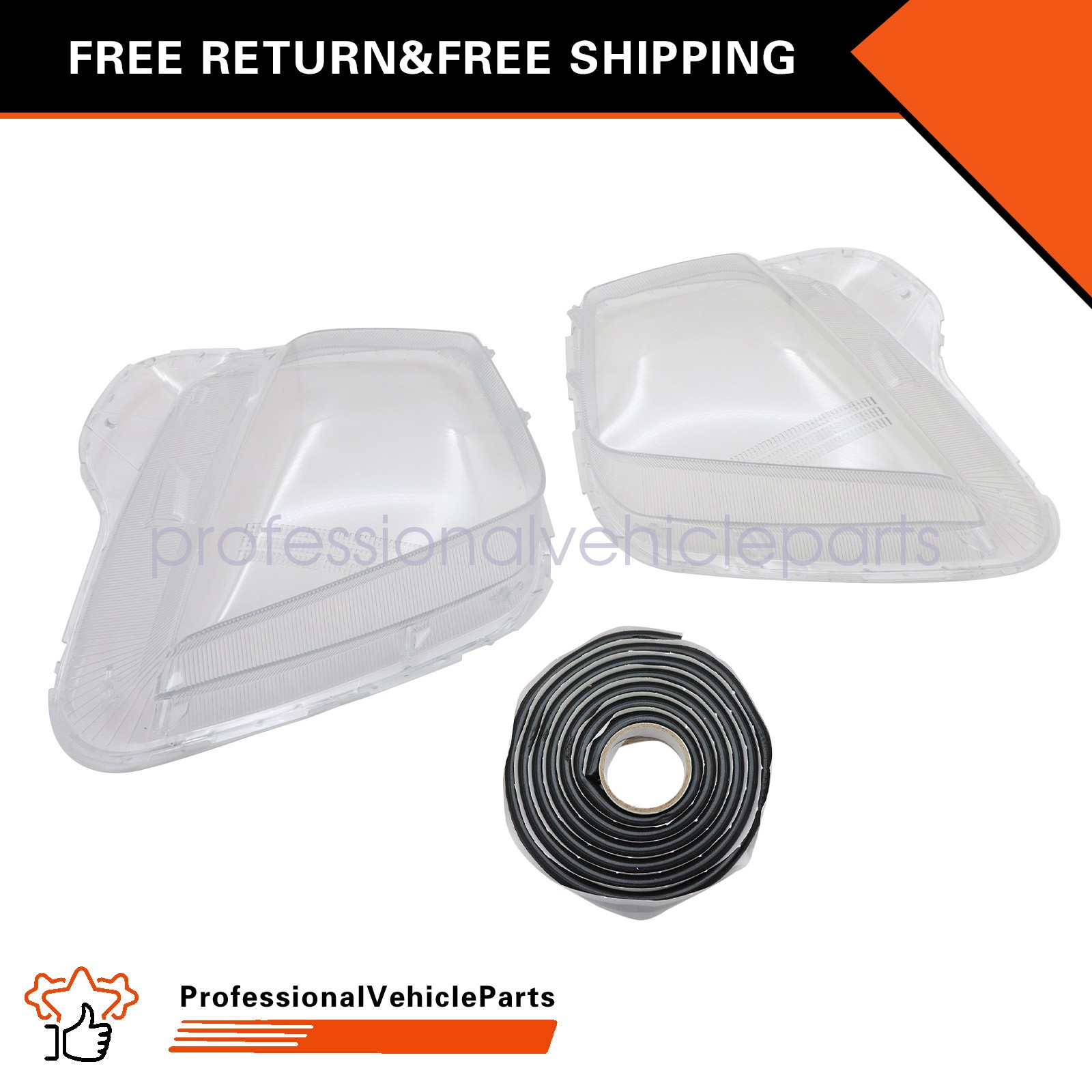 Pair Headlight Lens Cover HeadLamp Shell+Sealant Glue For Hyundai Tucson 2022-25