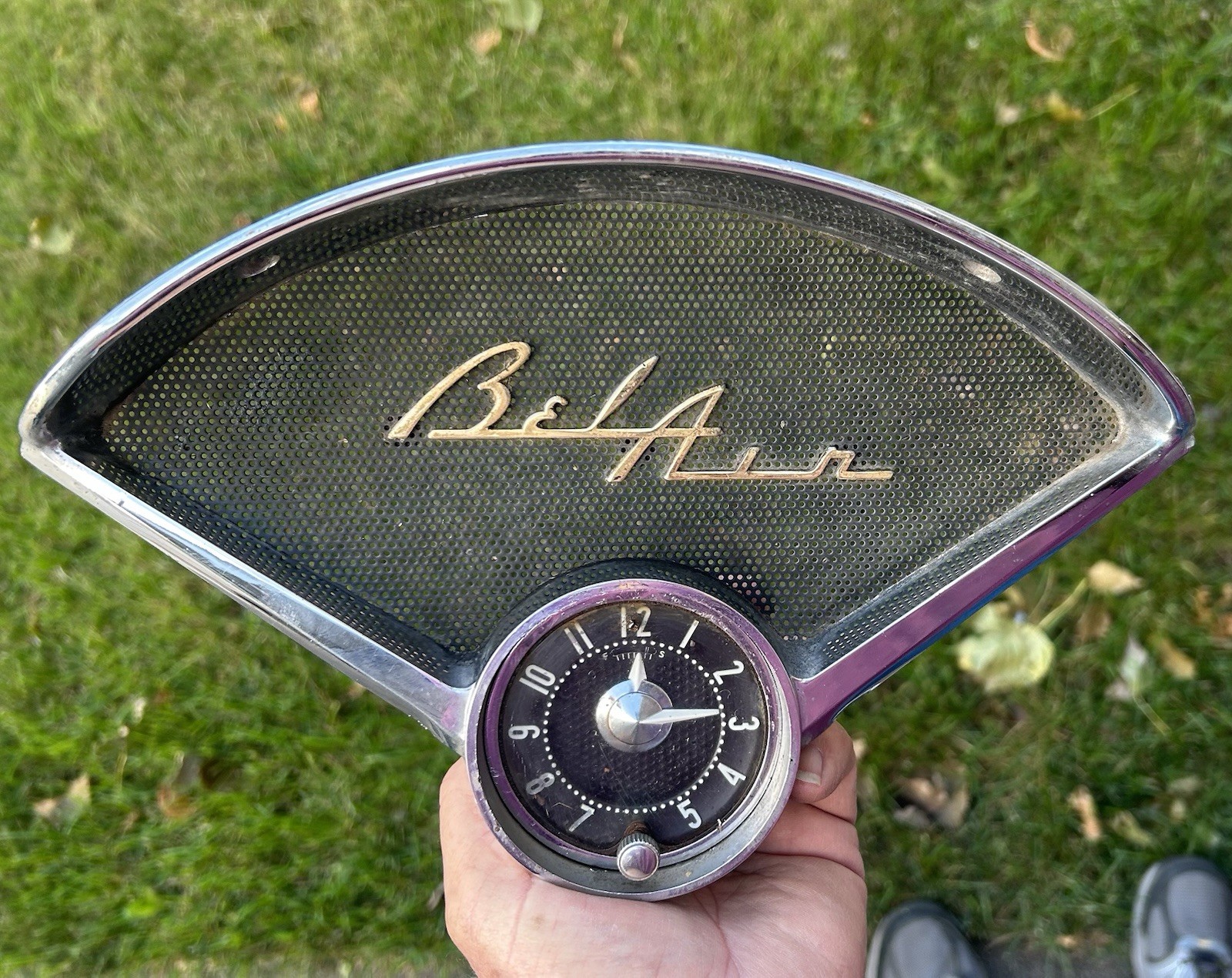 1955 1956 Chevy Bel Air Dash Clock And Dash Housing Bezel 55 56 1955 1956 Chevy Bel Air Dash Clock And Dash Housing Bezel 55 56