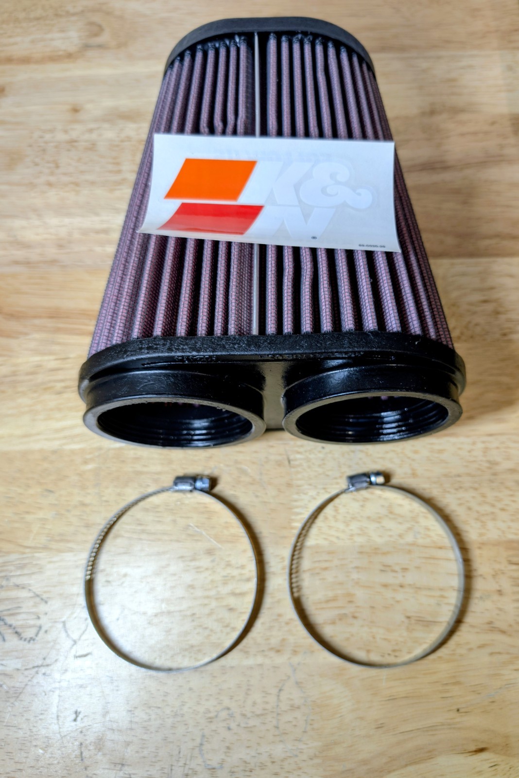 K&N Universal Clamp-On Washable Air Filter RU-4710 Dual Flange 