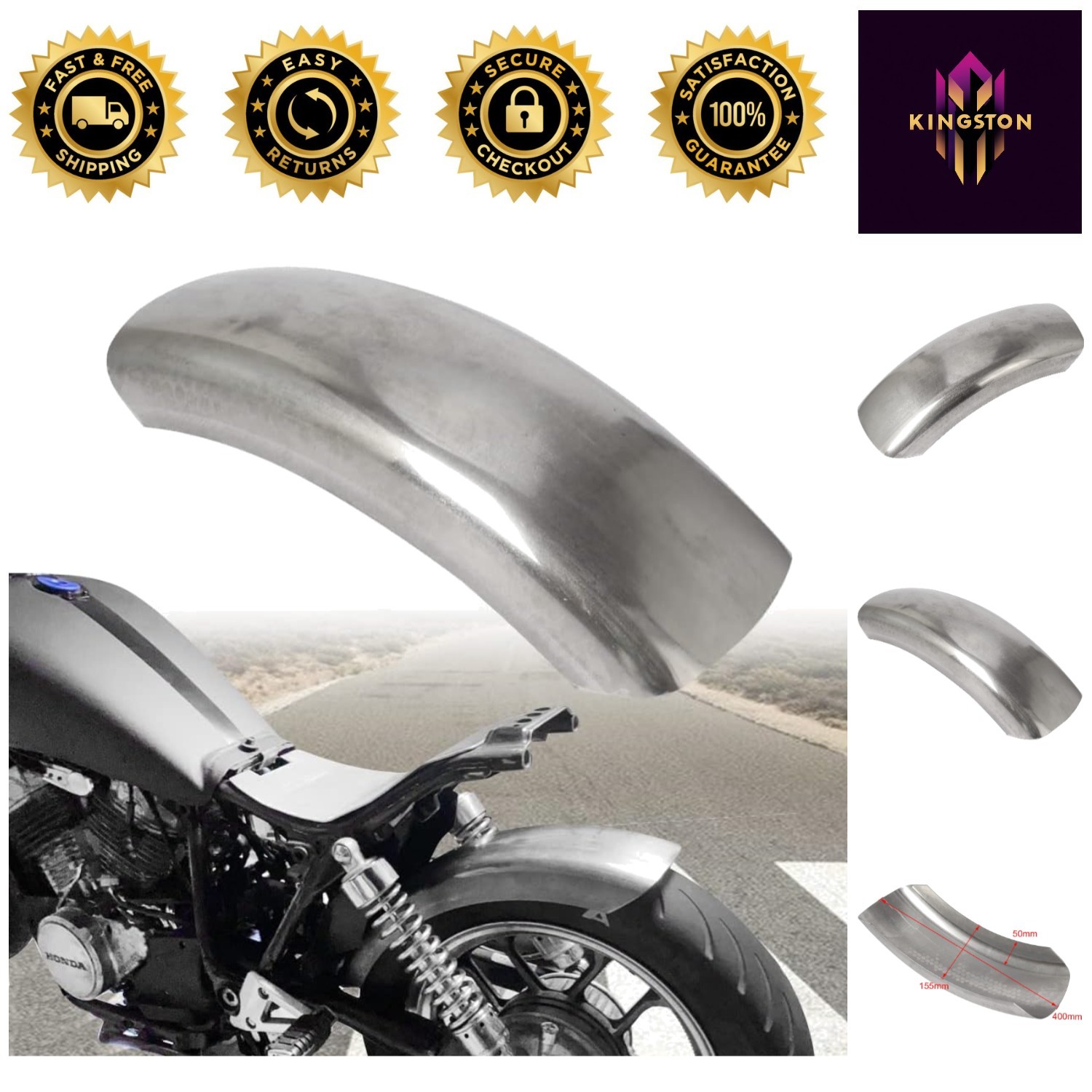 Sporty 6.1\'\' Flat Fender for Harley Bobber & Chopper - Perfect for Customizing