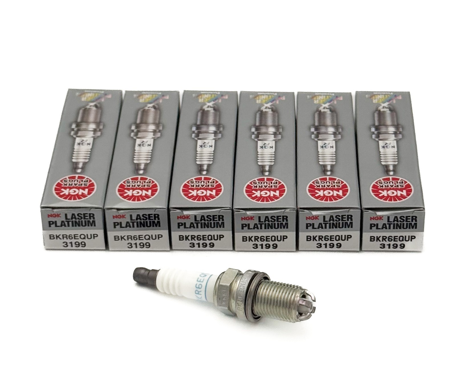 6 Pack Genuine NGK 3199 Laser Platinum Spark Plugs BKR6EQUP for BMW Audi Porsche