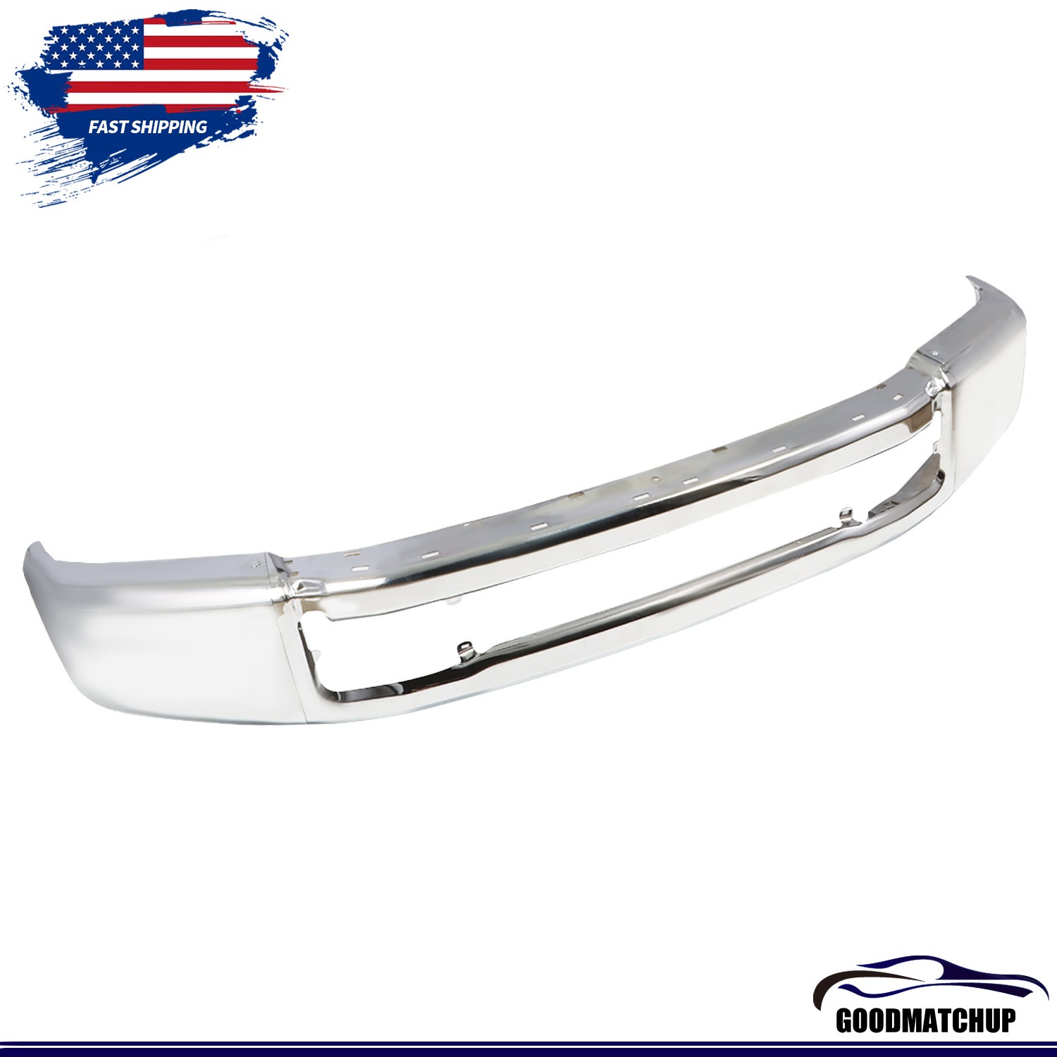 For 2020-2022 Ford F250 F350 Chrome Front Bumper Face Bar w/o Fog Holes Steel