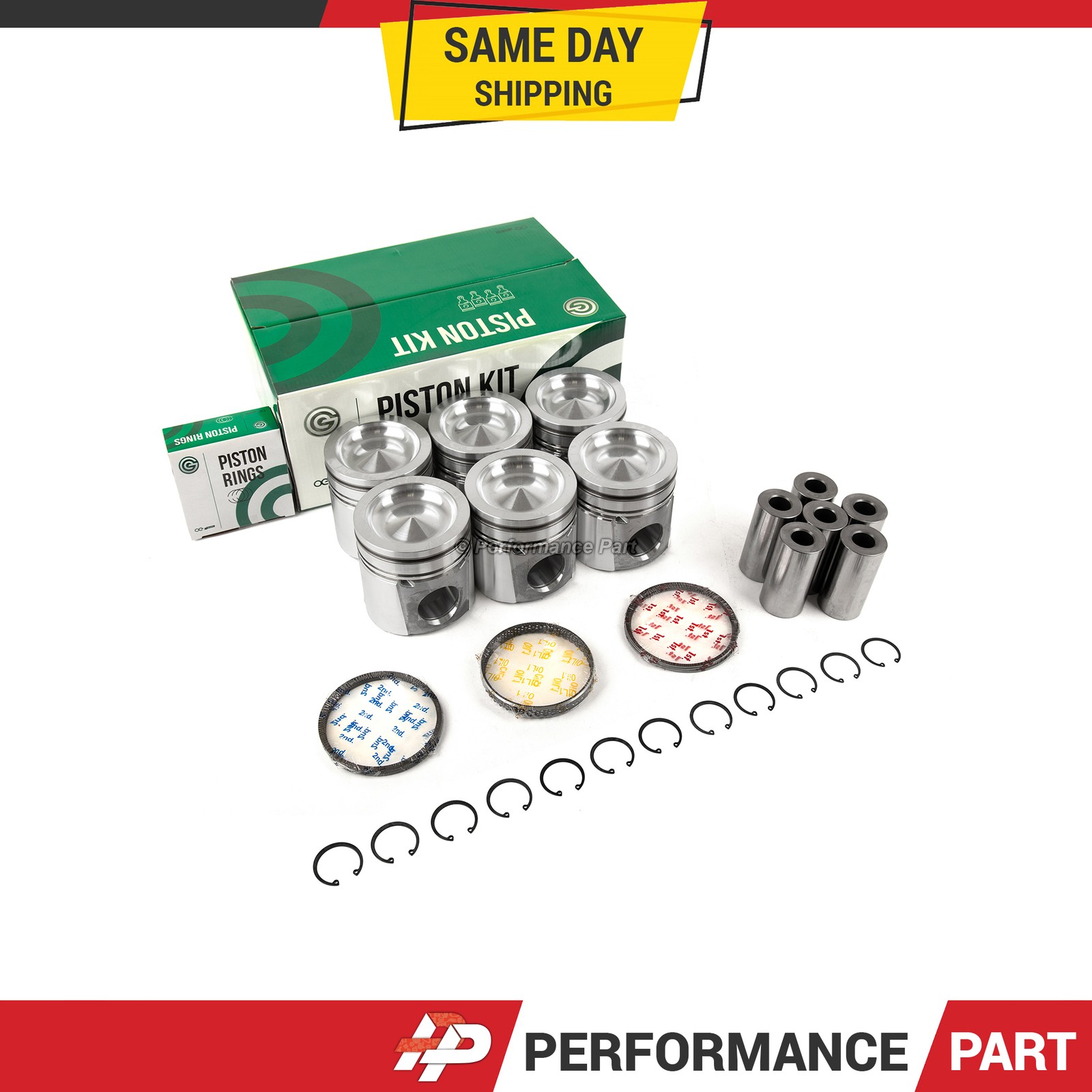 Pistons w/ Rings for 98-02 Dodge Ram 5.9L Diesel L6 OHV 24v