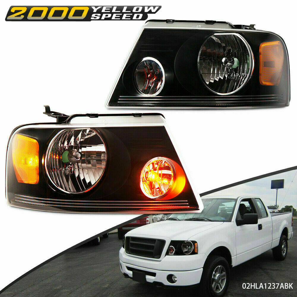 Headlights Lamps Left+Right Fit For 04-08 Ford F150 Pickup 06-08 Lincoln Mark LT