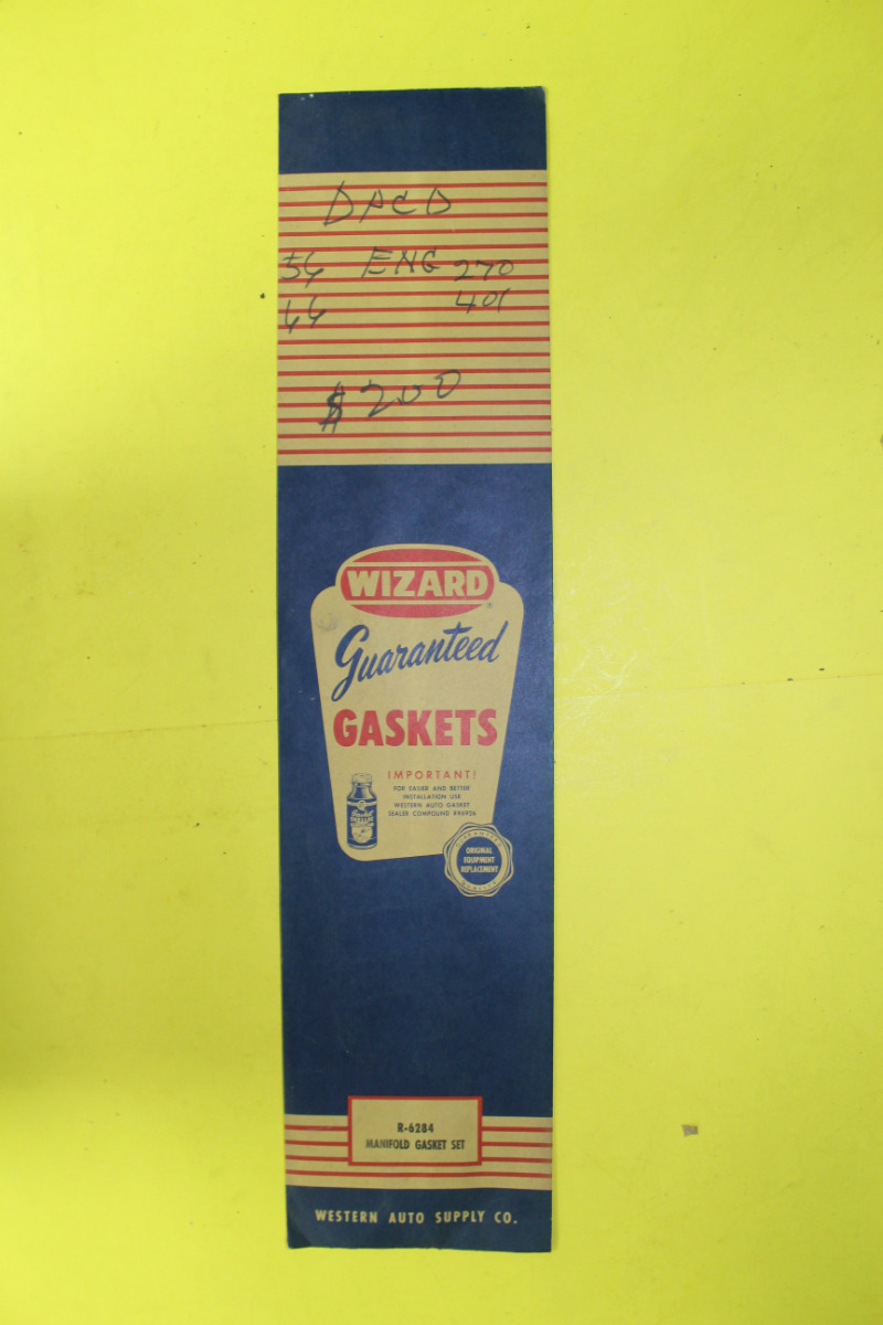 NOS Wizard Manifold Gasket Set R-6284 1956-66 Ddge/Chryslr/Desoto 270-401Ci(533)