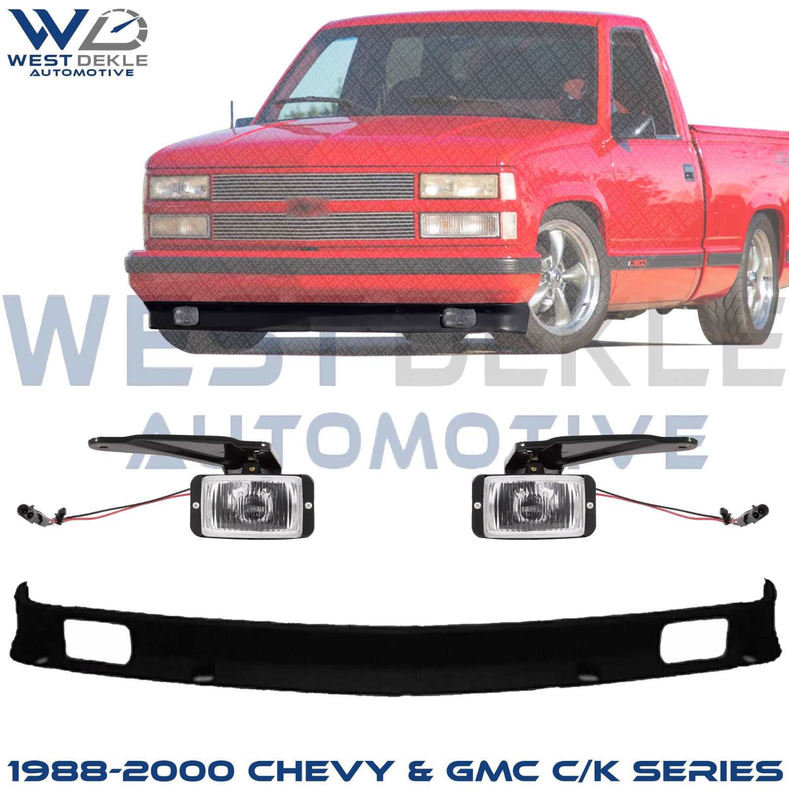 Front Bumper Lower Valance w/ Fog Light For 1988-2000 Chevy & GMC C/K Series