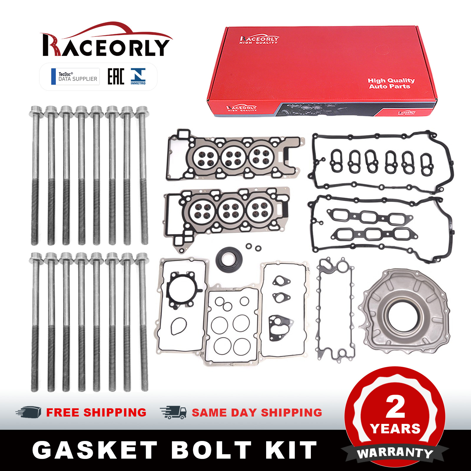 RACEORLY 306PS Head Gasket Bolt Set For Jaguar XF Land Rover 3.0L V6 AJ126 Gas