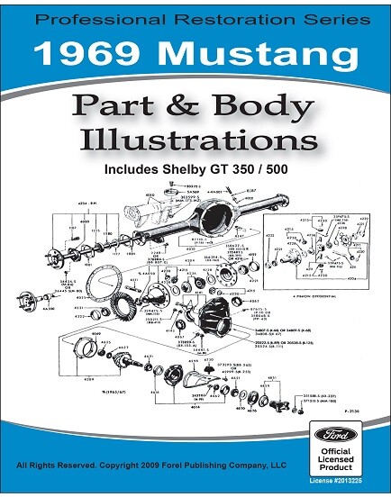 1969 Ford Mustang Boss 429 & Cobra Parts & Body Illustrations Manual USB10047