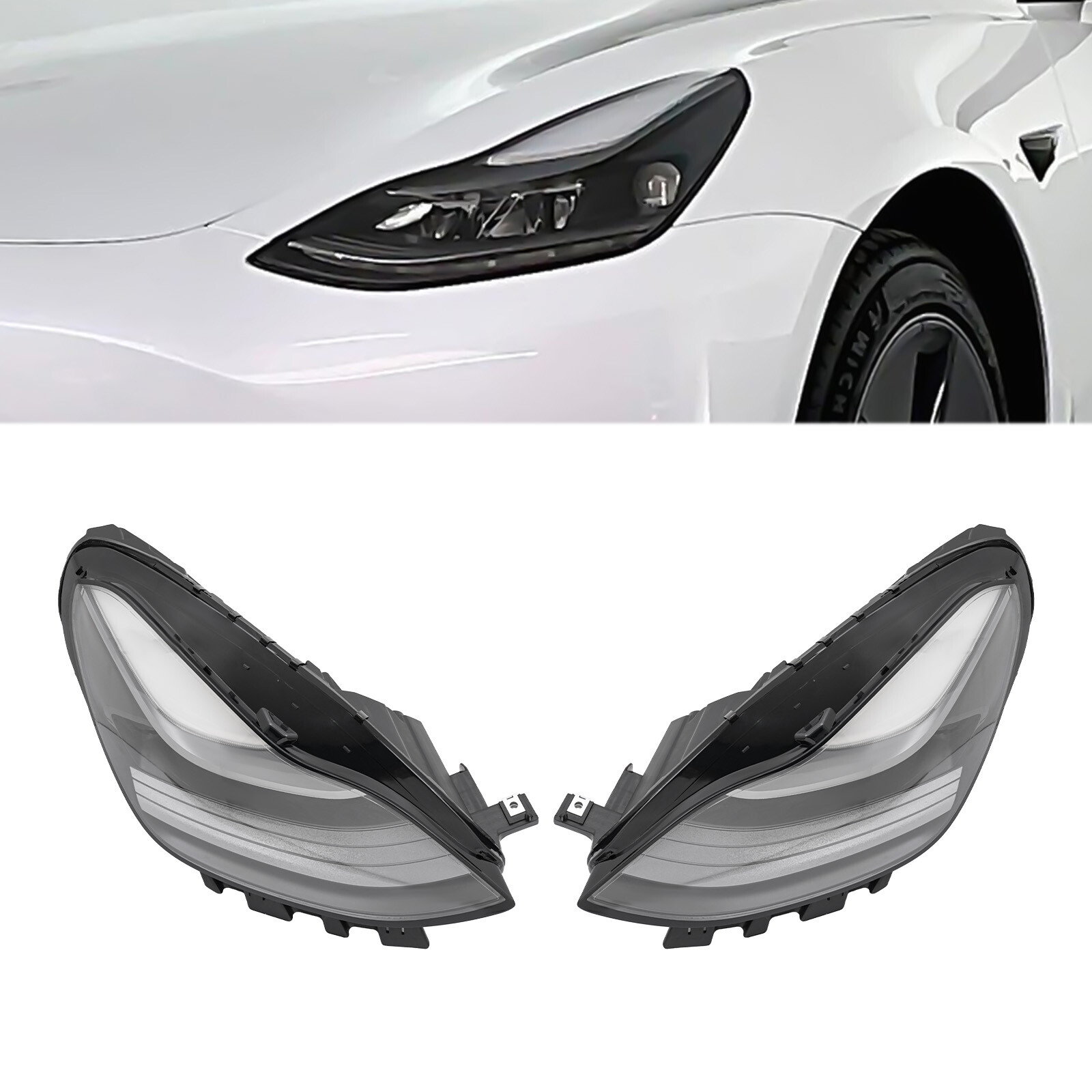 Pair 2021-2023 Tesla Model 3/Y Matrix Headlight Light RIGHT+LEFT Driver Side NEW