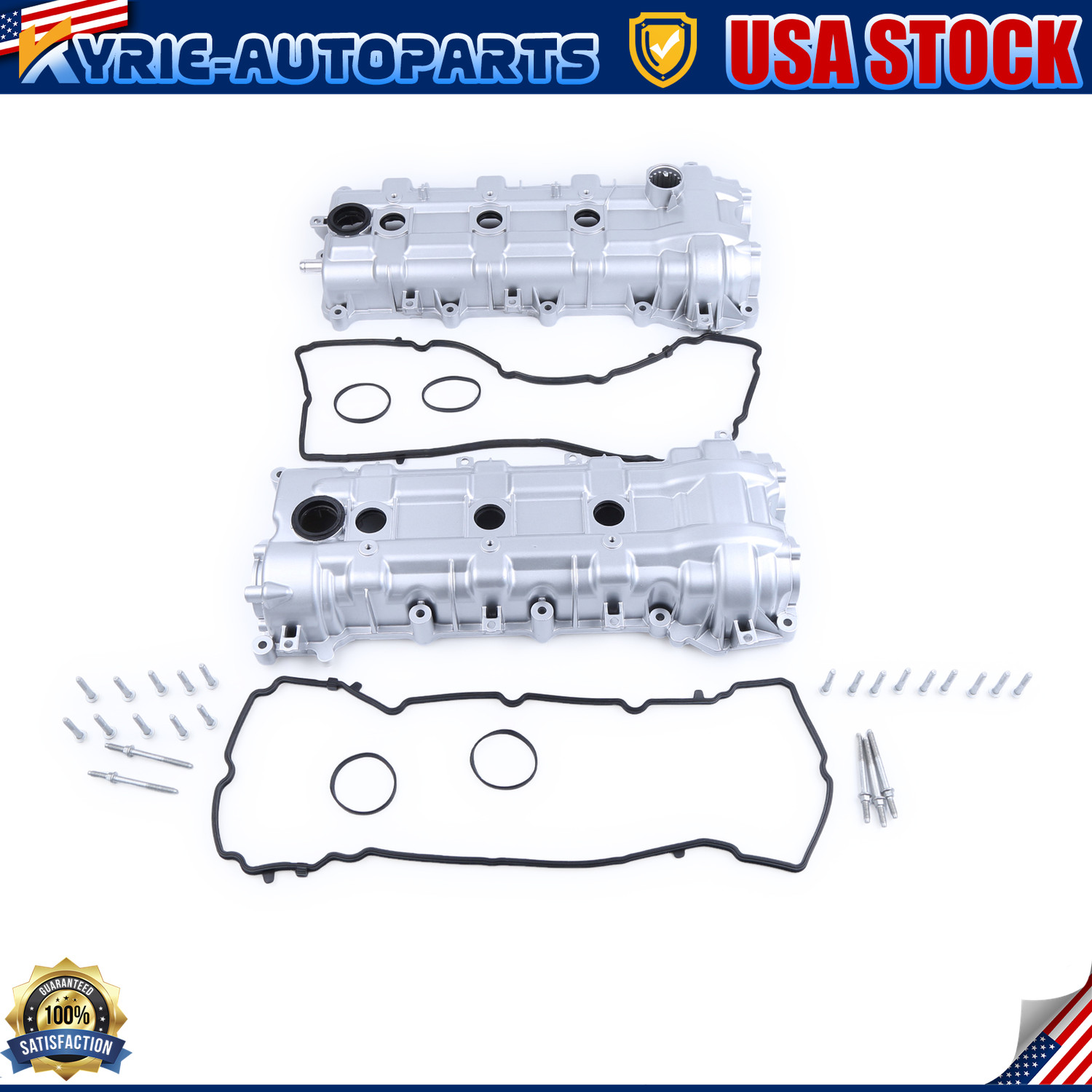 2pcs Valve Cover Kit w/Gasket & Bolts 5184069AN for 2012-2018 Jeep Wrangler 3.6L