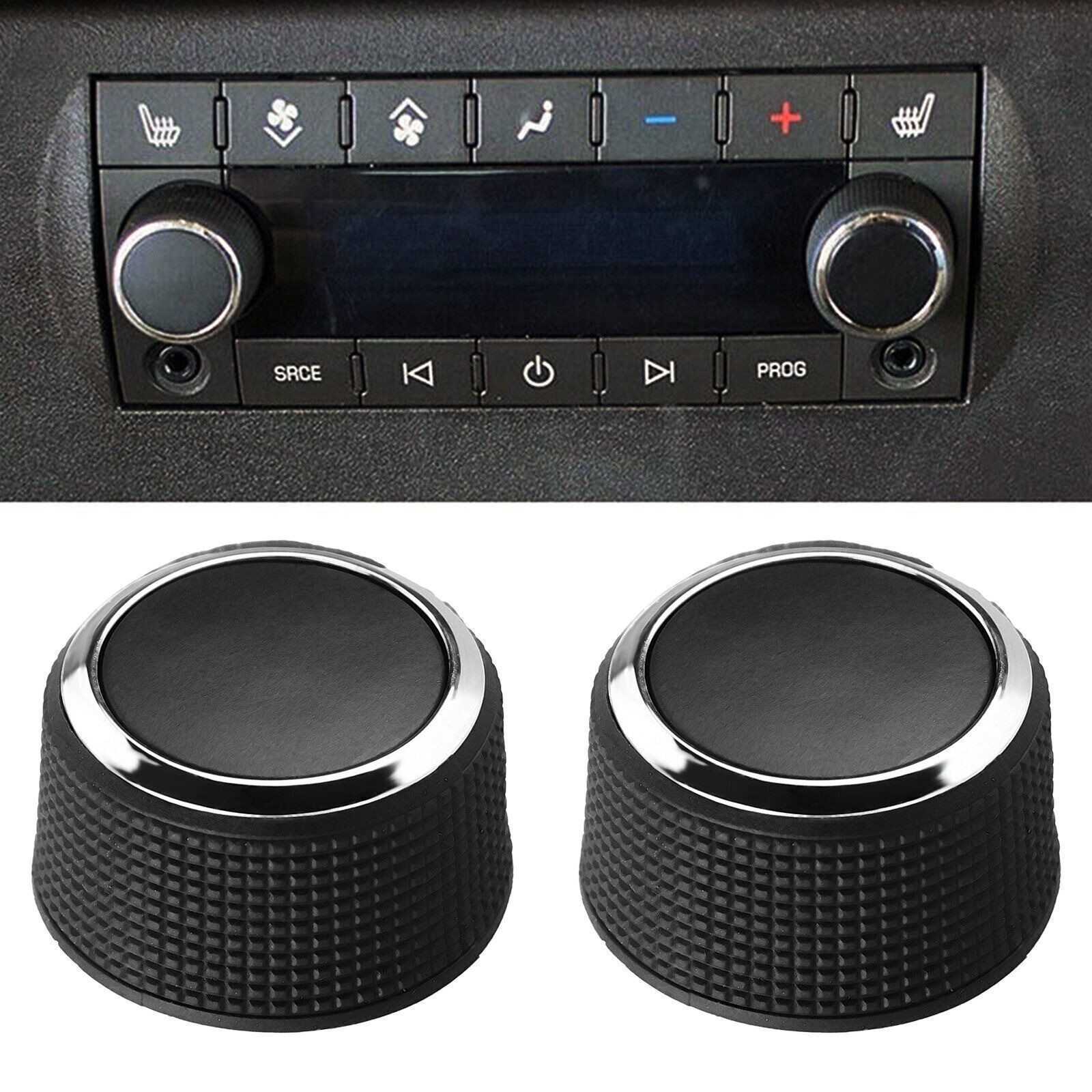 2 x Rear Control Knobs Audio Radio Fits For Escalade Enclave Tahoe Chevrolet GMC