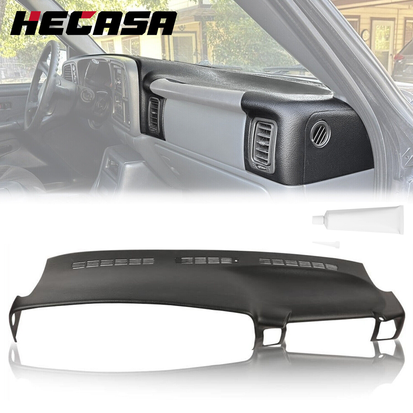 Black Molded Dash Cover Cap Board Overlay For 1999-06 03 Chevy Silverado Sierra Black Molded Dash Cover Cap Board Overlay For 1999-06 03 Chevy Silverado Sierra