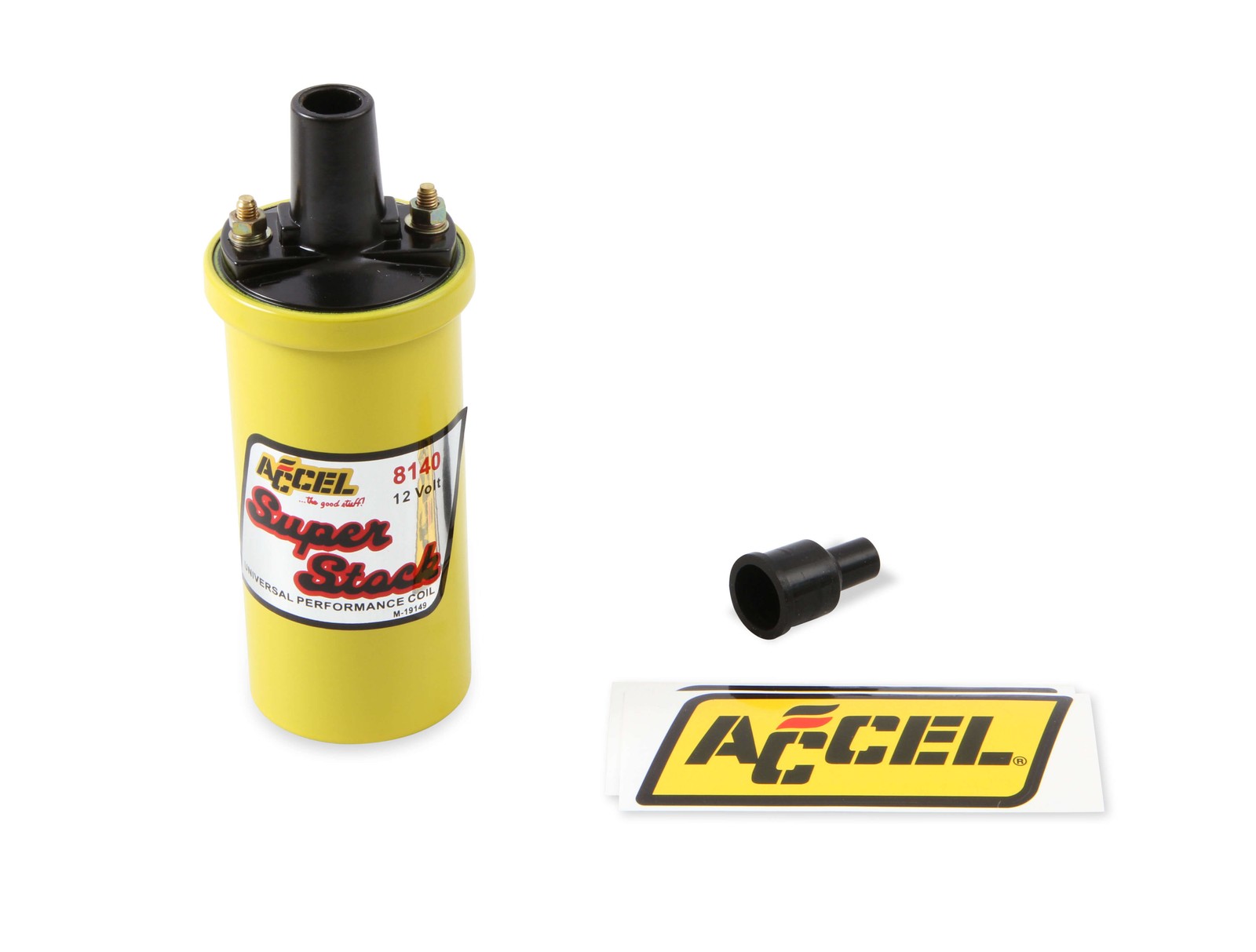 ACCEL 8140 Ignition Coil - Yellow - 42000v 1.4 ohm primary - Points - good up