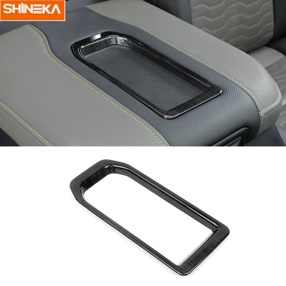 Black Wood Console Armrest Storage Box Tray Cover Trim For Chevy Silverado 2019+
