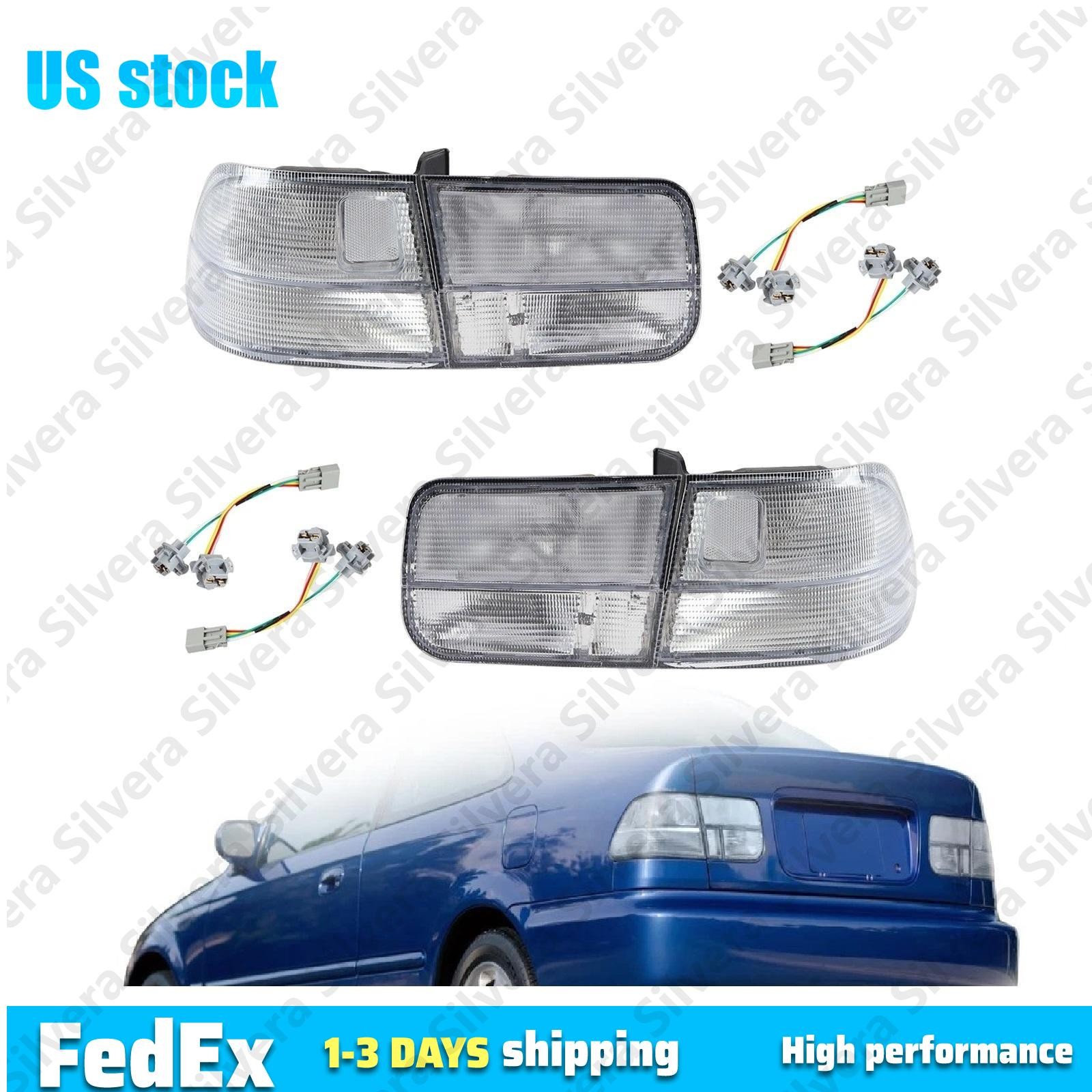 JDM EK All Clear 4PCS Rear Tail Light EX Si For 1996-2000 Honda Civic 2D Coupe