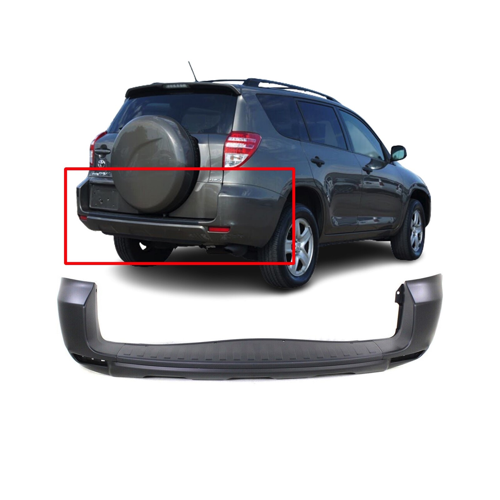 Bumper Cover For 2009-2012 Toyota RAV4 521590R901 TO1100270 Rear Primed
