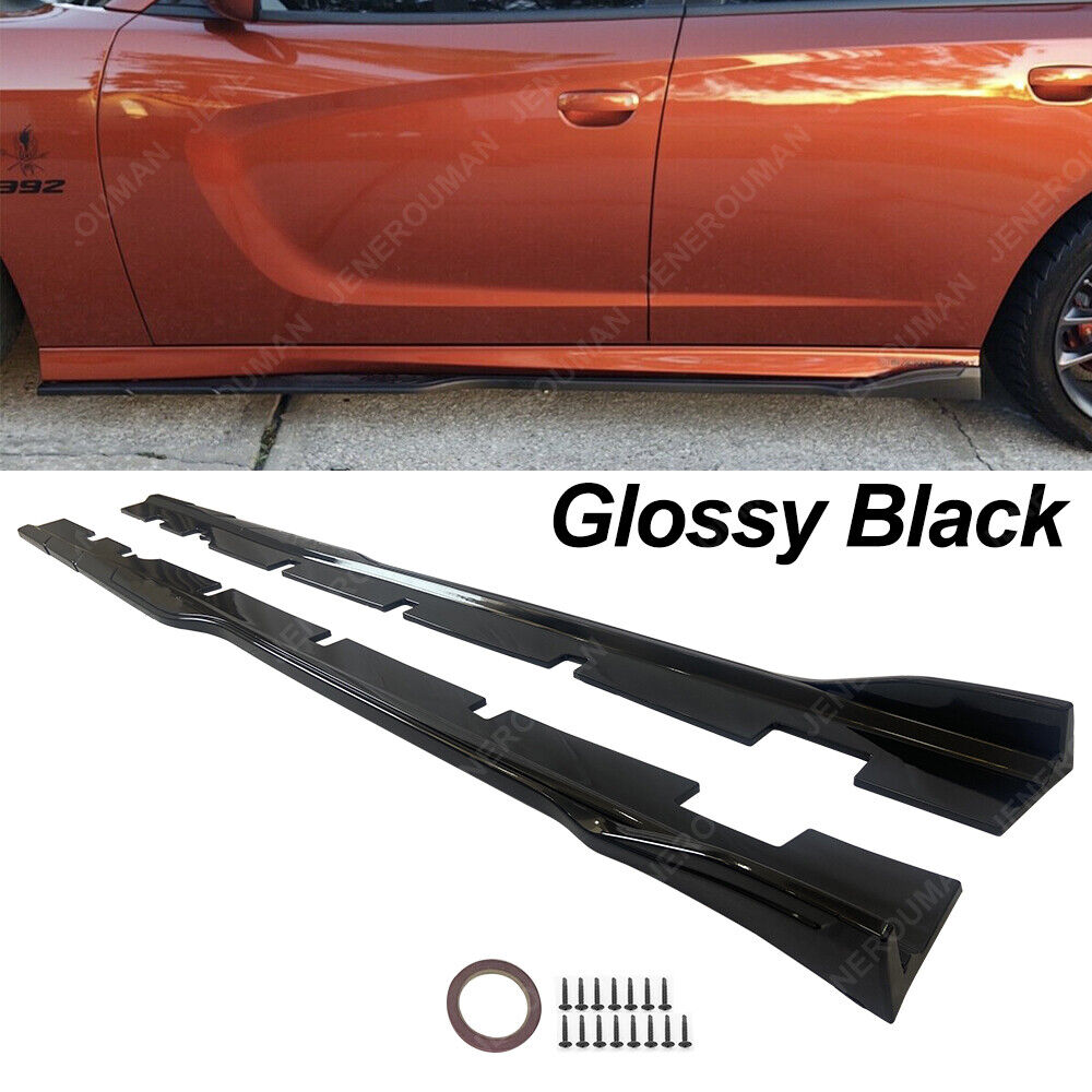 Side Skirts For 15-23 Dodge Charger Panel splitter Glossy Black SRT Scat Pack