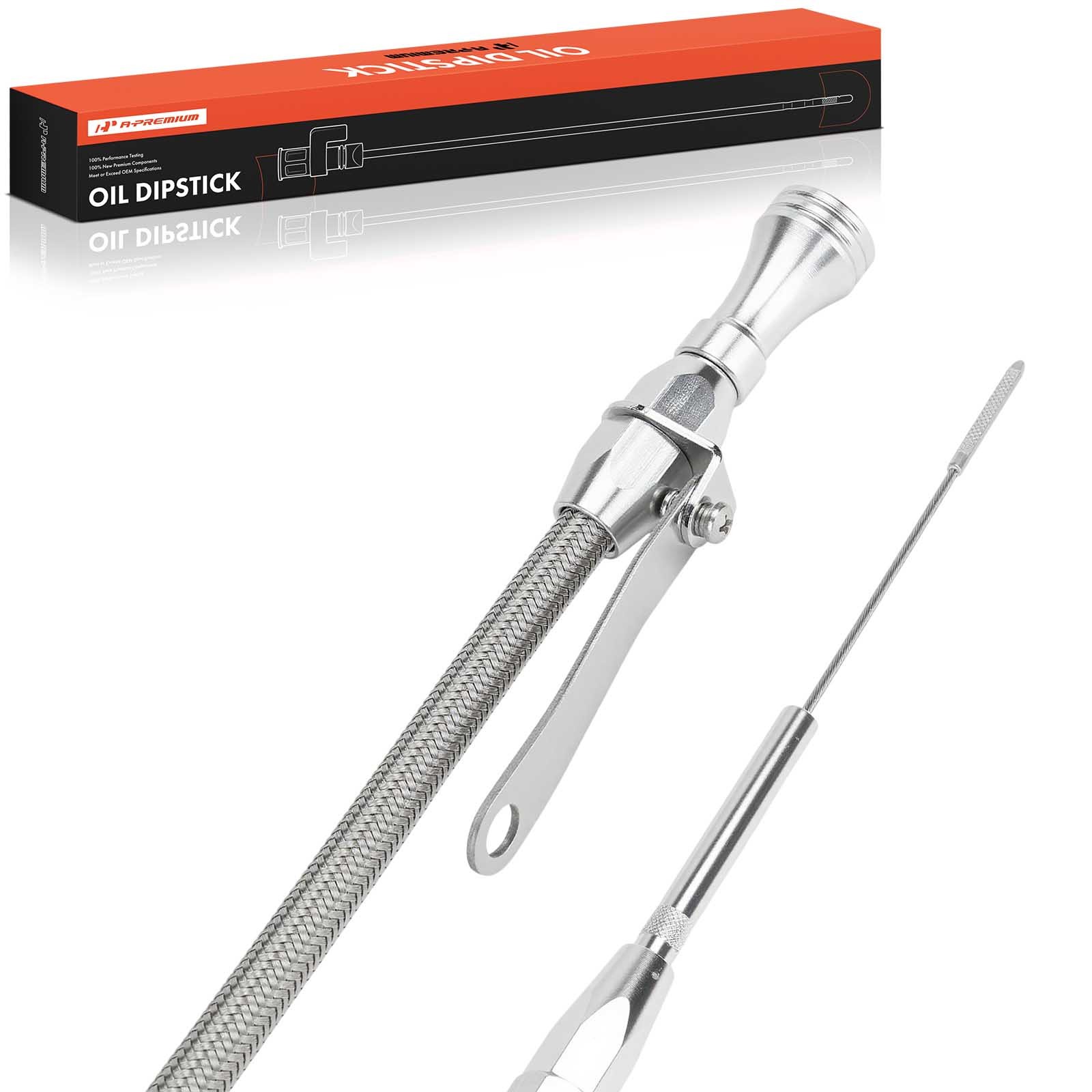 A-Premium Flexible Stainless Steel Engine Oil Dipstick for Chevy Small Block SBC A-Premium Flexible Stainless Steel Engine Oil Dipstick for Chevy Small Block SBC