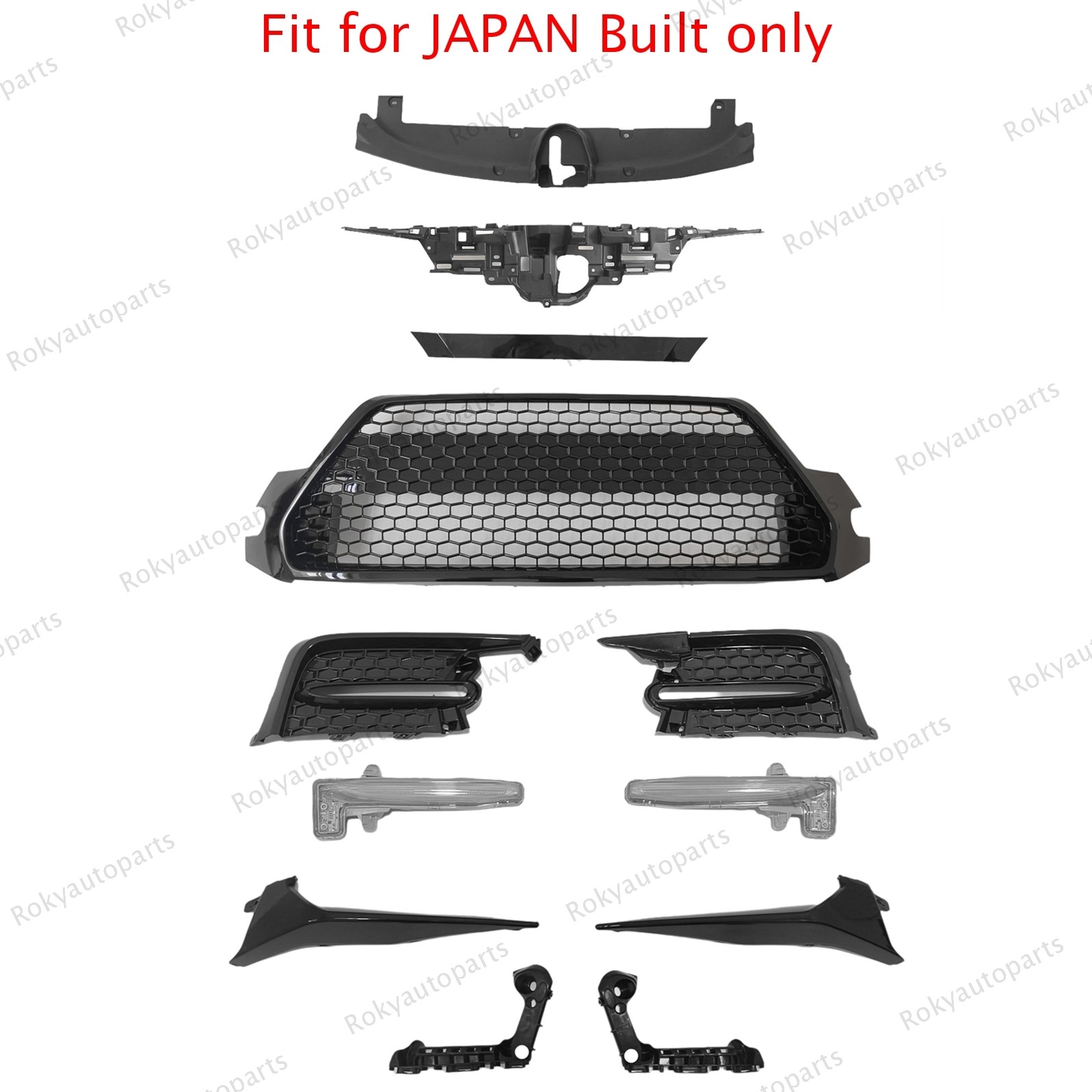 For Corolla SE 2020-2022 Bumper Lower Grille/Upper Molding/Fog Light Kit/Bracket
