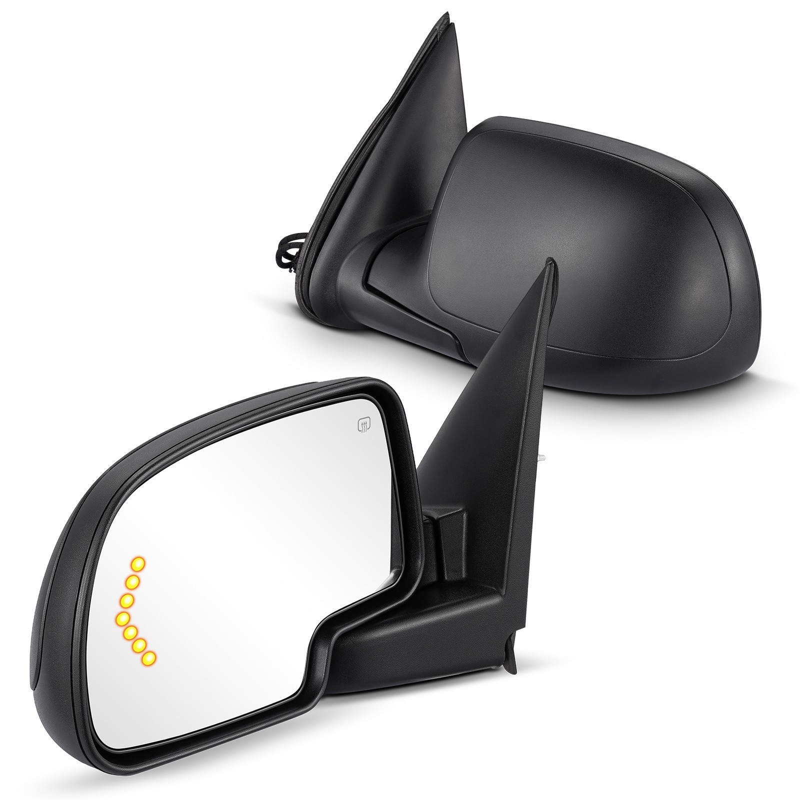 2× Black Tow Mirrors Heated Fits For 2003-2006 Chevrolet Avalanche 1500 5.3L V8