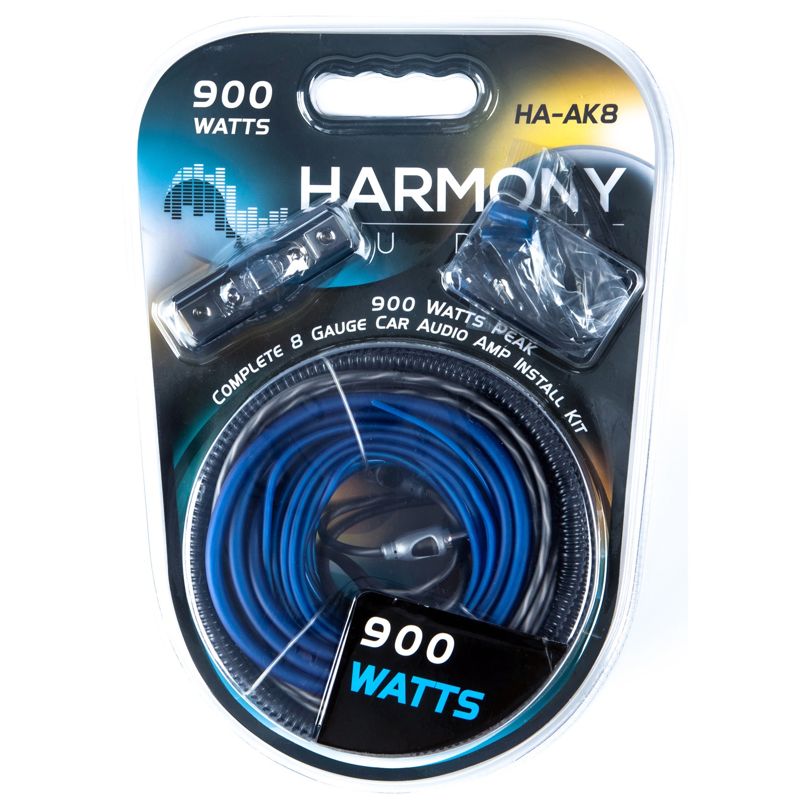 Harmony Audio HA-AK8 Car Stereo 8 Gauge 900W Amp Amplifier Install Kit - Nickel