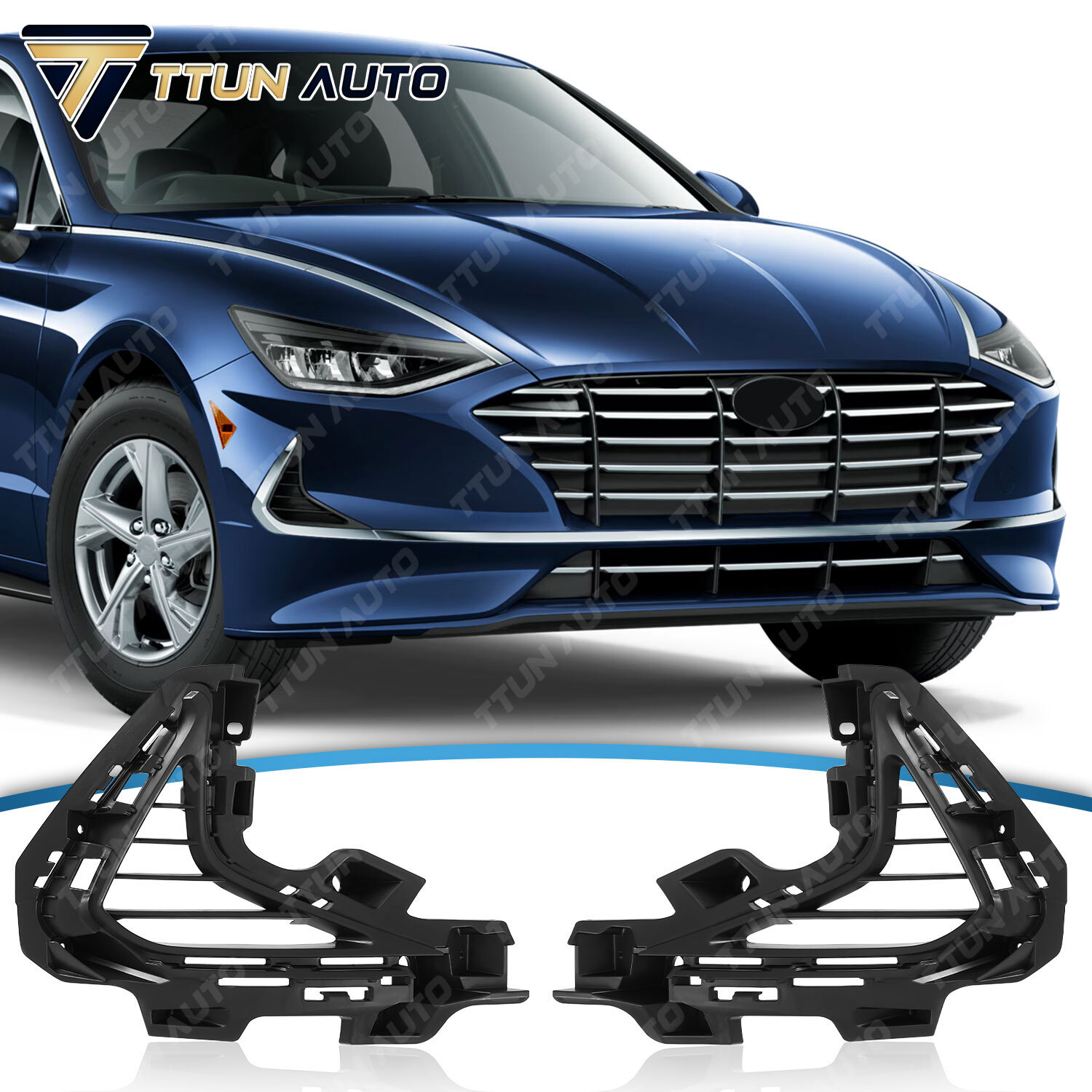 Front Fog Light Cover For 2020-2023 Hyundai Sonata SE/Hybrid 2PCS Matte Black