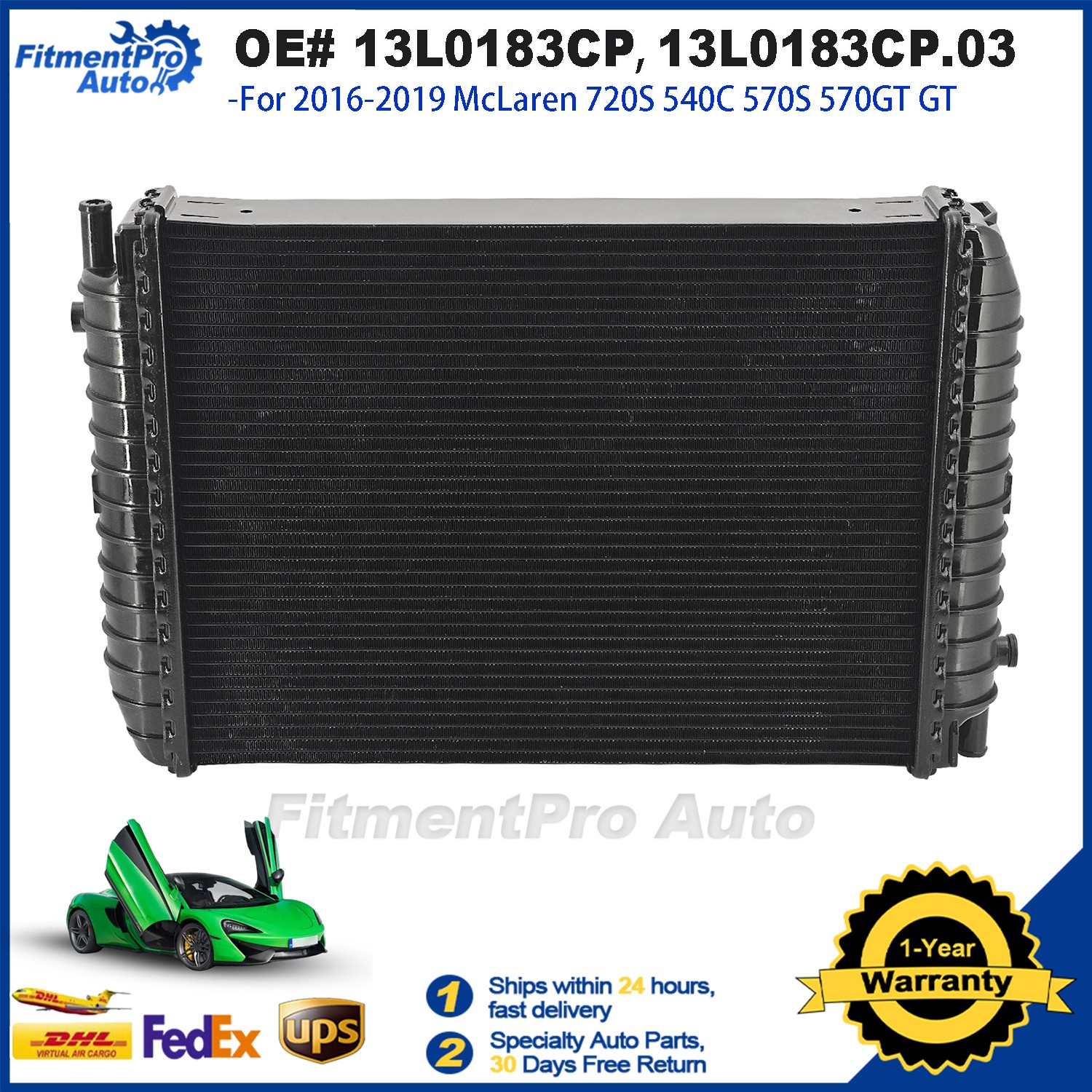 AUX RADIATORS Fit MCLAREN 570GT 570S 650 720S 3.8L PETROL 2015-2021 13L0183CP.03