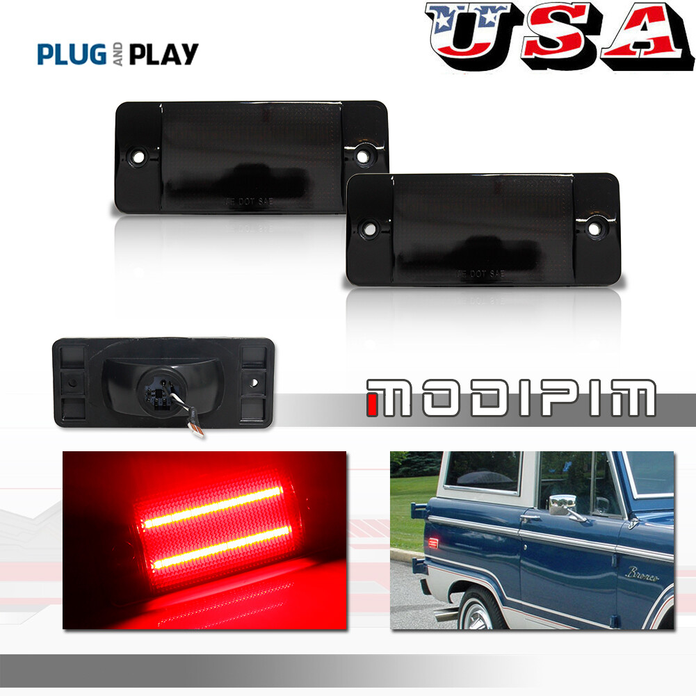 2Pcs Rear Side Marker Lights For 70-72 Ford Bronco Pickup Truck F-100 F-250 F350 2Pcs Rear Side Marker Lights For 70-72 Ford Bronco Pickup Truck F-100 F-250 F350