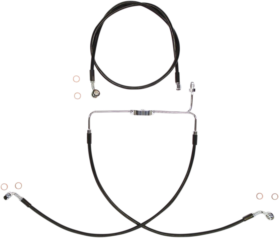 Magnum XR Black Stainless Front Brakeline Kit 25in Upper Magnum XR Black Stainless Front Brakeline Kit 25in Upper
