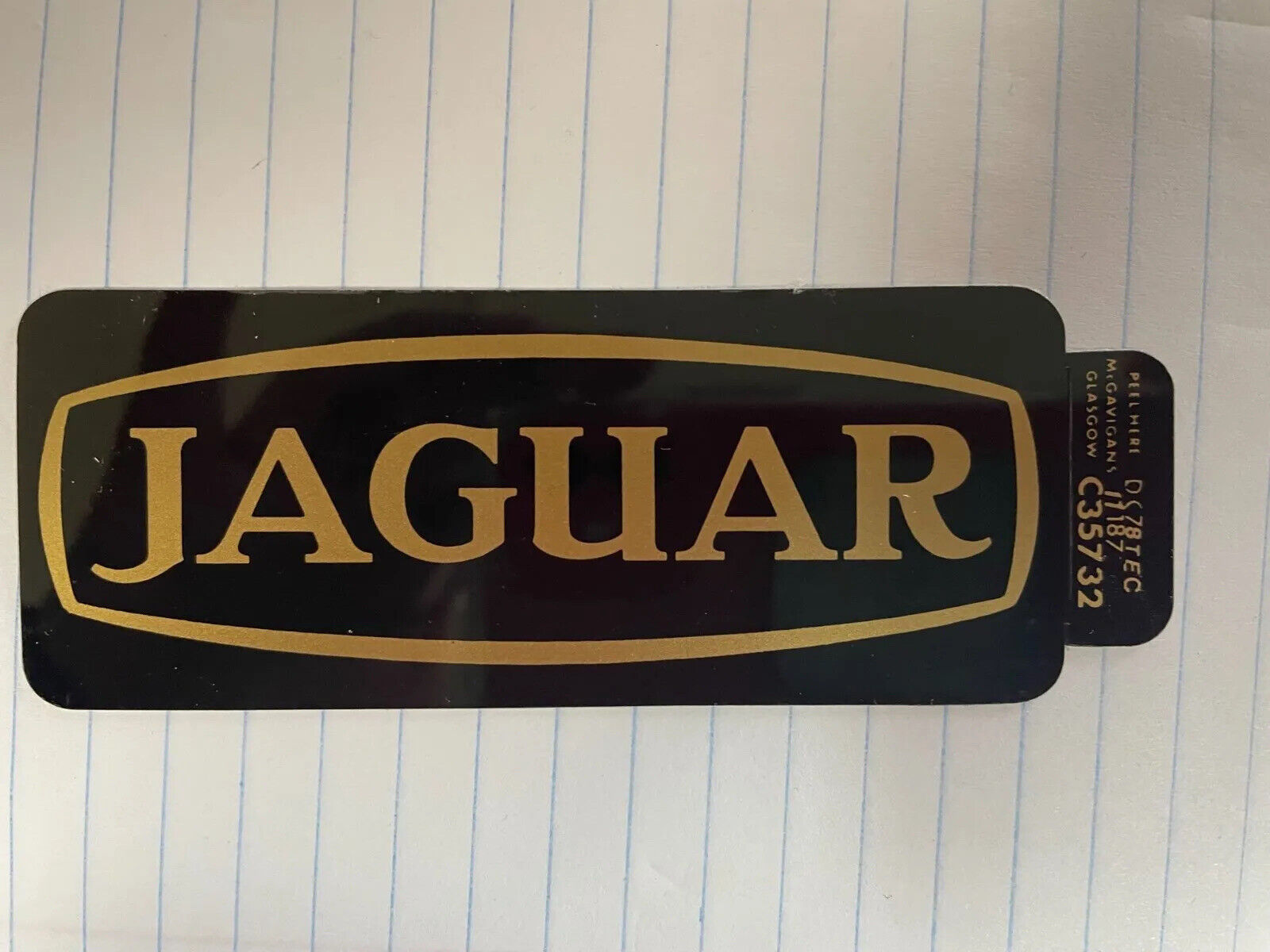 Jaguar E-Type decal cam covers, badge Black gold C35732 made in UK