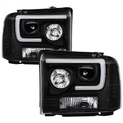 Spyder Auto 5084507 Black Light Bar Projector Headlights for 05-07 Ford SD