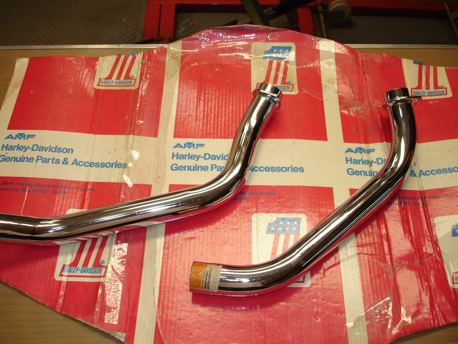 NOS 1971-1978 AMF HARLEY-DAVIDSON FX SUPERGLIDE OBSOLETE EXHAUST HEAD PIPES NOS 1971-1978 AMF HARLEY-DAVIDSON FX SUPERGLIDE OBSOLETE EXHAUST HEAD PIPES