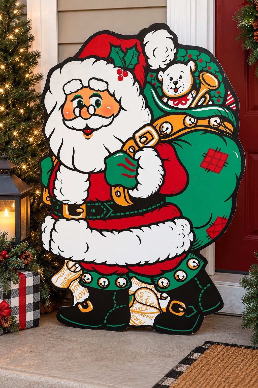 Vintage 1993 Design Factory 47” Santa Christmas Yard Wall Decor USA