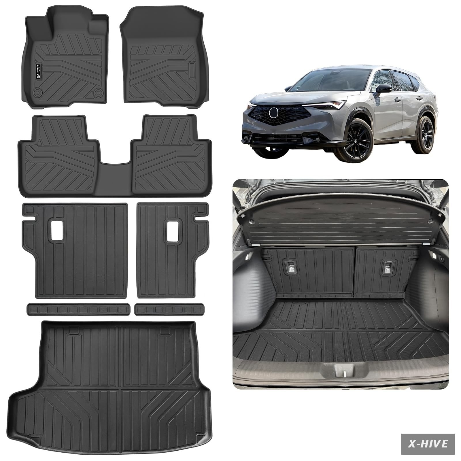 Cargo Liners Floor Mat 2025 2026 Acura ADX Trunk Backrest TPE All-Weather Set