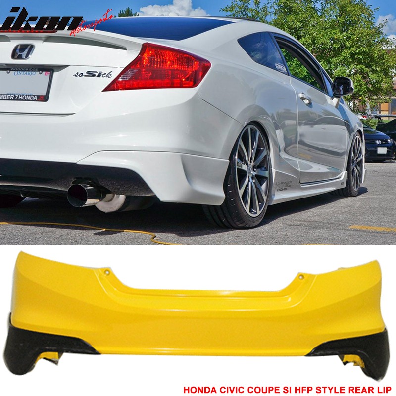 Fits 12-13 Honda Civic Coupe Si Only HFP Style Rear Bumper Lip Side Aprons PU