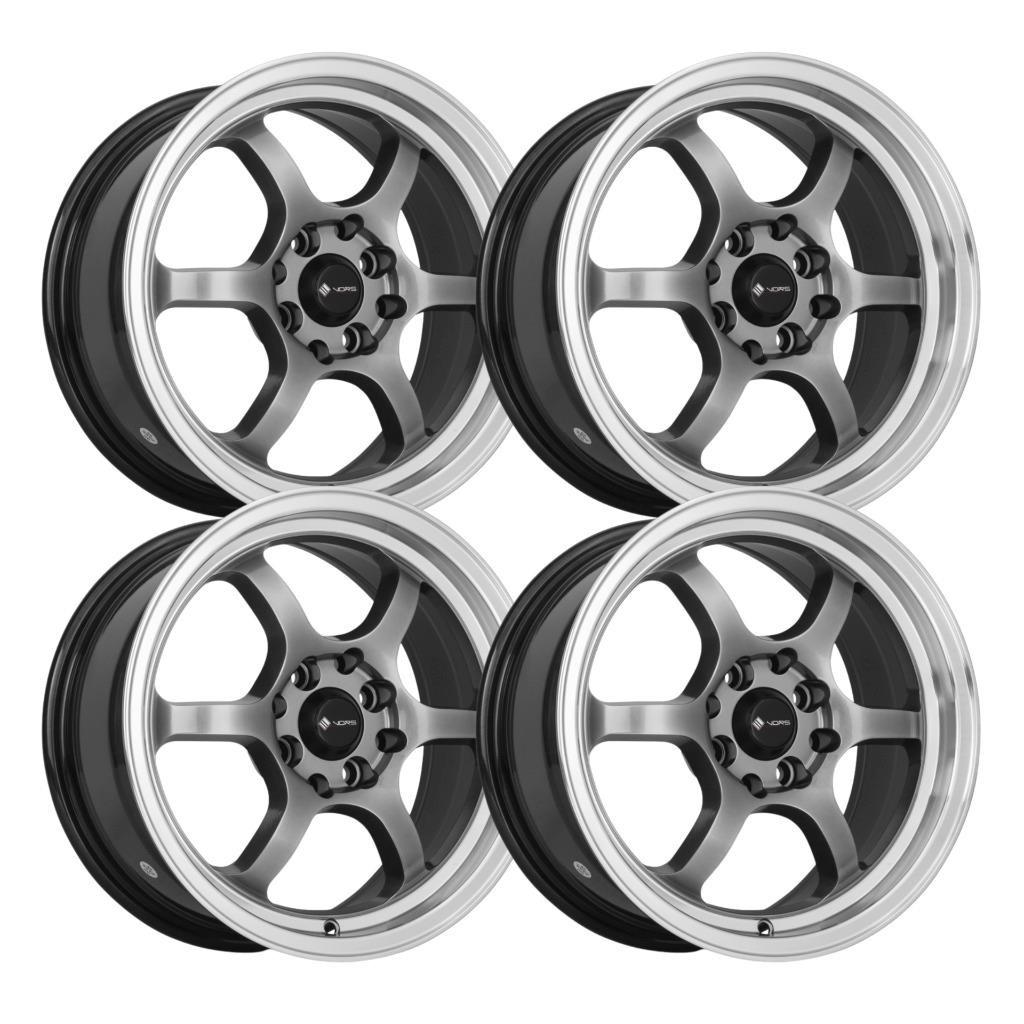 (Set-4) Vors LT61 16x7 4x100/4x114.3 Hyper Black 35mm Wheels Rims 16 Inch