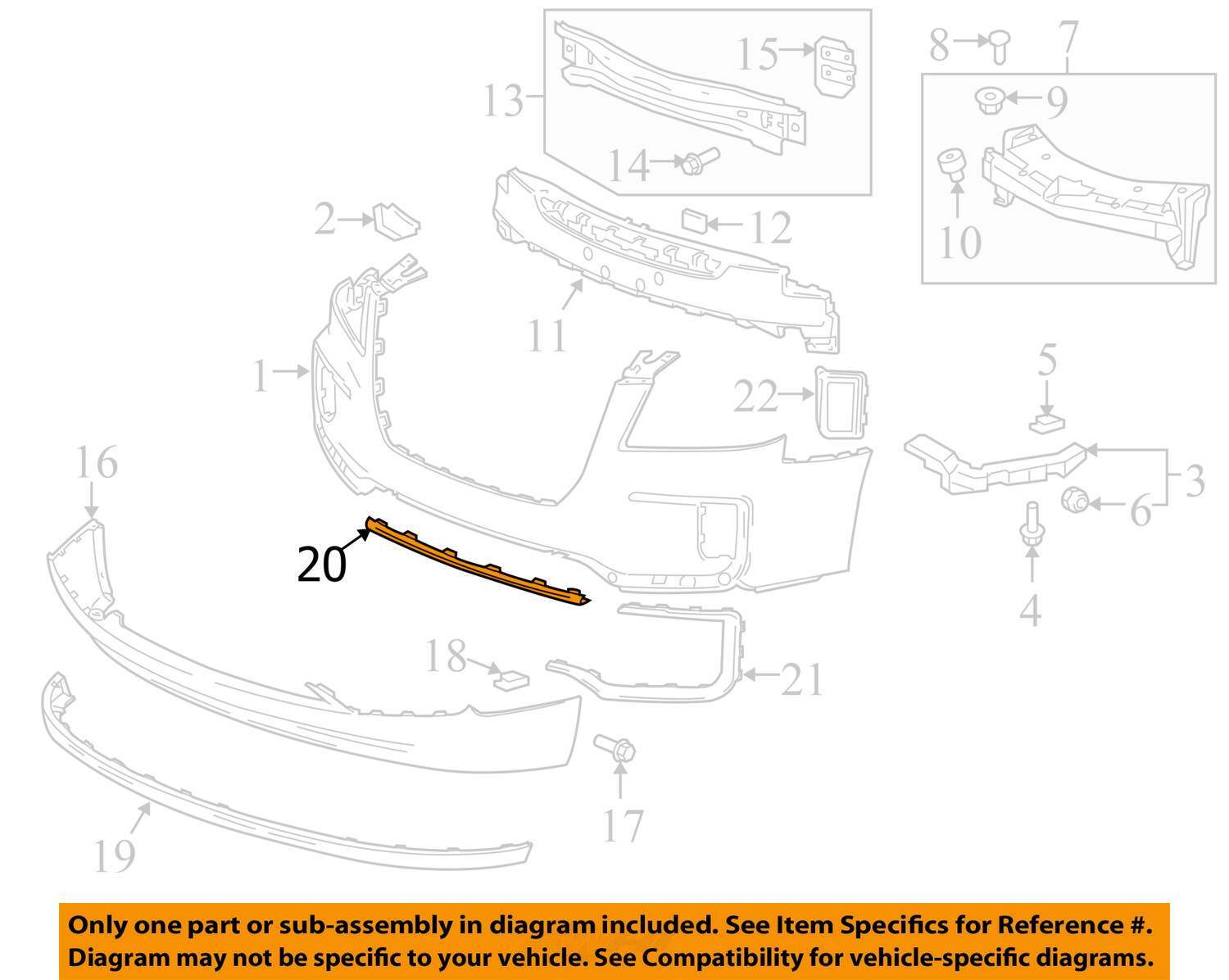 GM OEM 16-17 Terrain Bumper Components-Center Molding 23486778