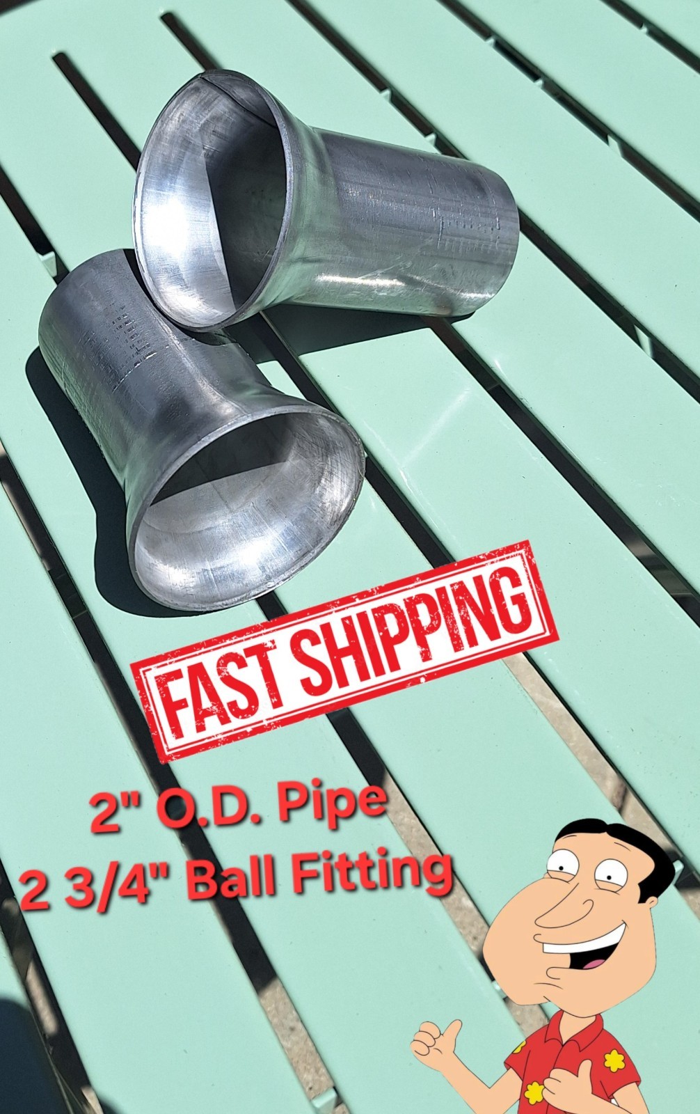 2-3/4” Inch OD Socket to 2 2-3/4” Inch OD Socket to 2