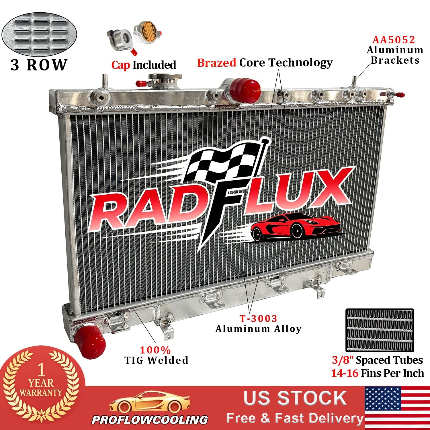 3Rows Aluminum Radiator For 2002-2007 Subaru Impreza WRX STI 2.0L 2.5L MT CC2703