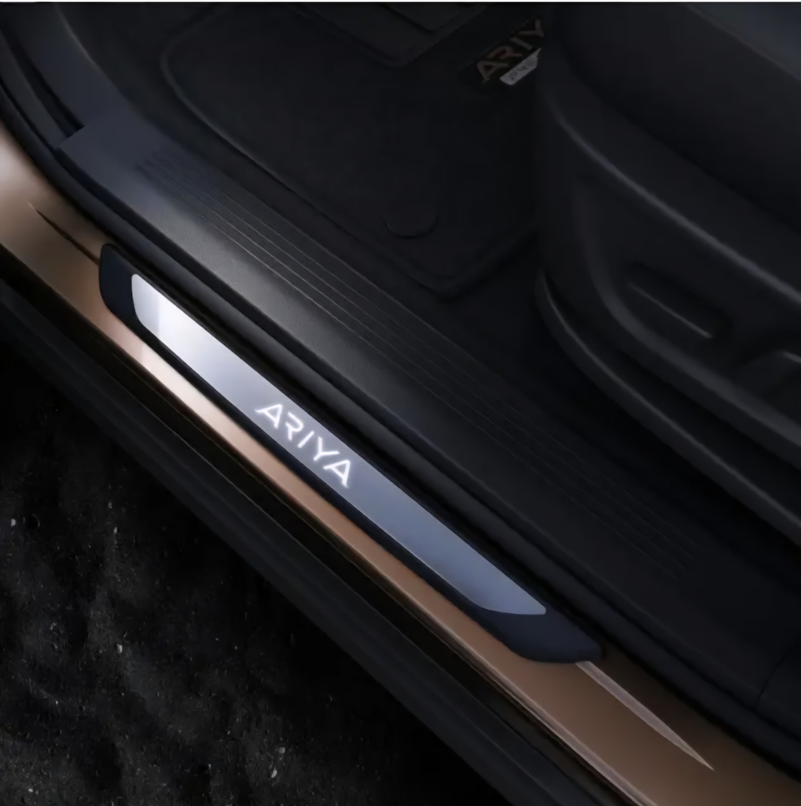 Genuine Illuminated Kick Plates - (4-piece set) T99G6-5MP00 Nissan Ariya Genuine Illuminated Kick Plates - (4-piece set) T99G6-5MP00 Nissan Ariya