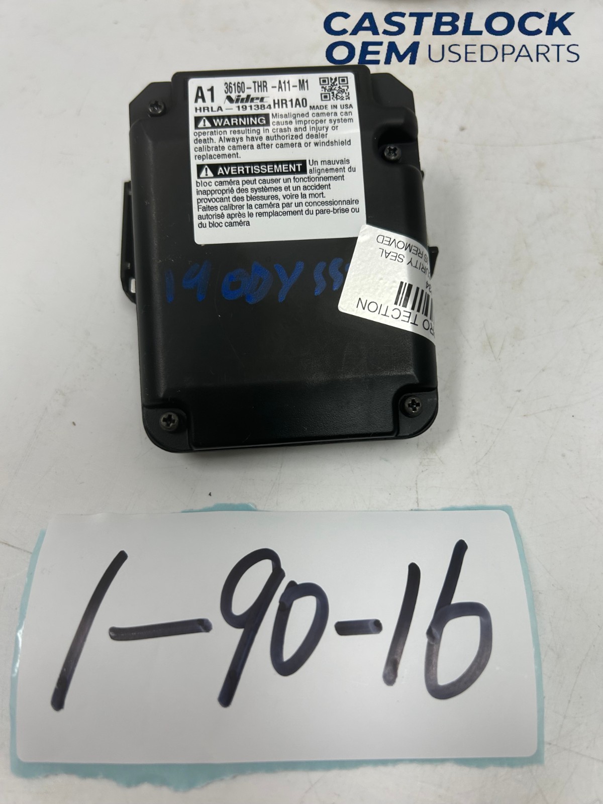 2019 HONDA ODYSSEY Camera/Projector camera ID 36160-THR-A11-M1