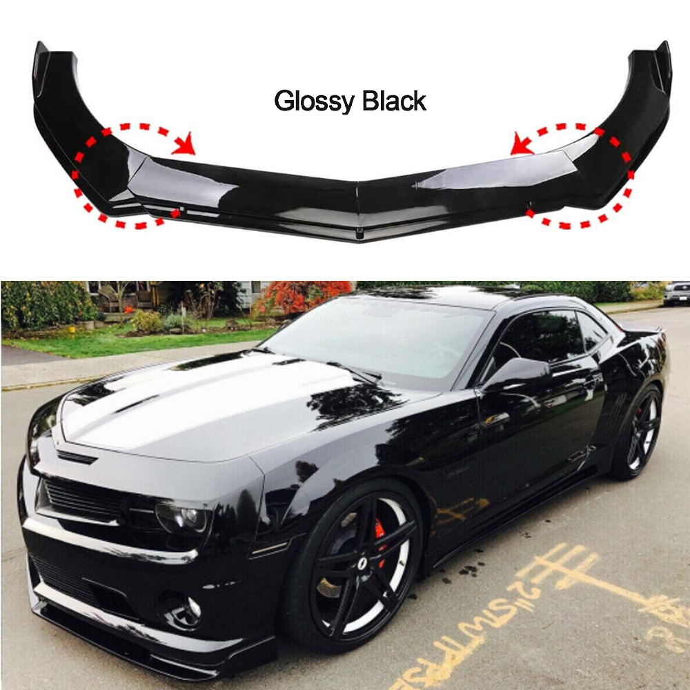 Front Bumper Lip Spoiler Splitter Body Kit For Chevrolet Camaro SS Glossy Black