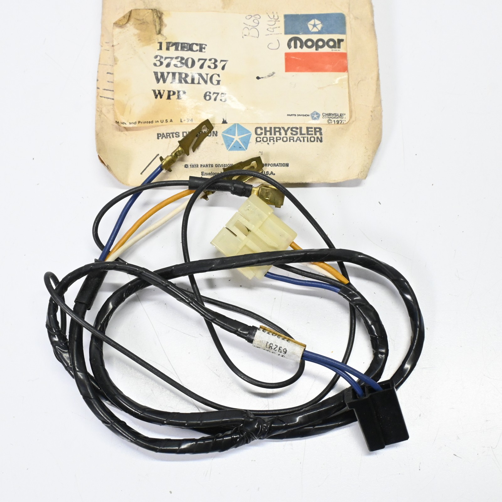 OEM MOPAR 1973-1974 E-Body Rallye Gauge Cluster Wiring Jumper Harness 3730737